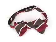 SUITSUPPLY Men's Tie One Size Brown Butterfly Stripe Silk Self-Tie Formal Bow