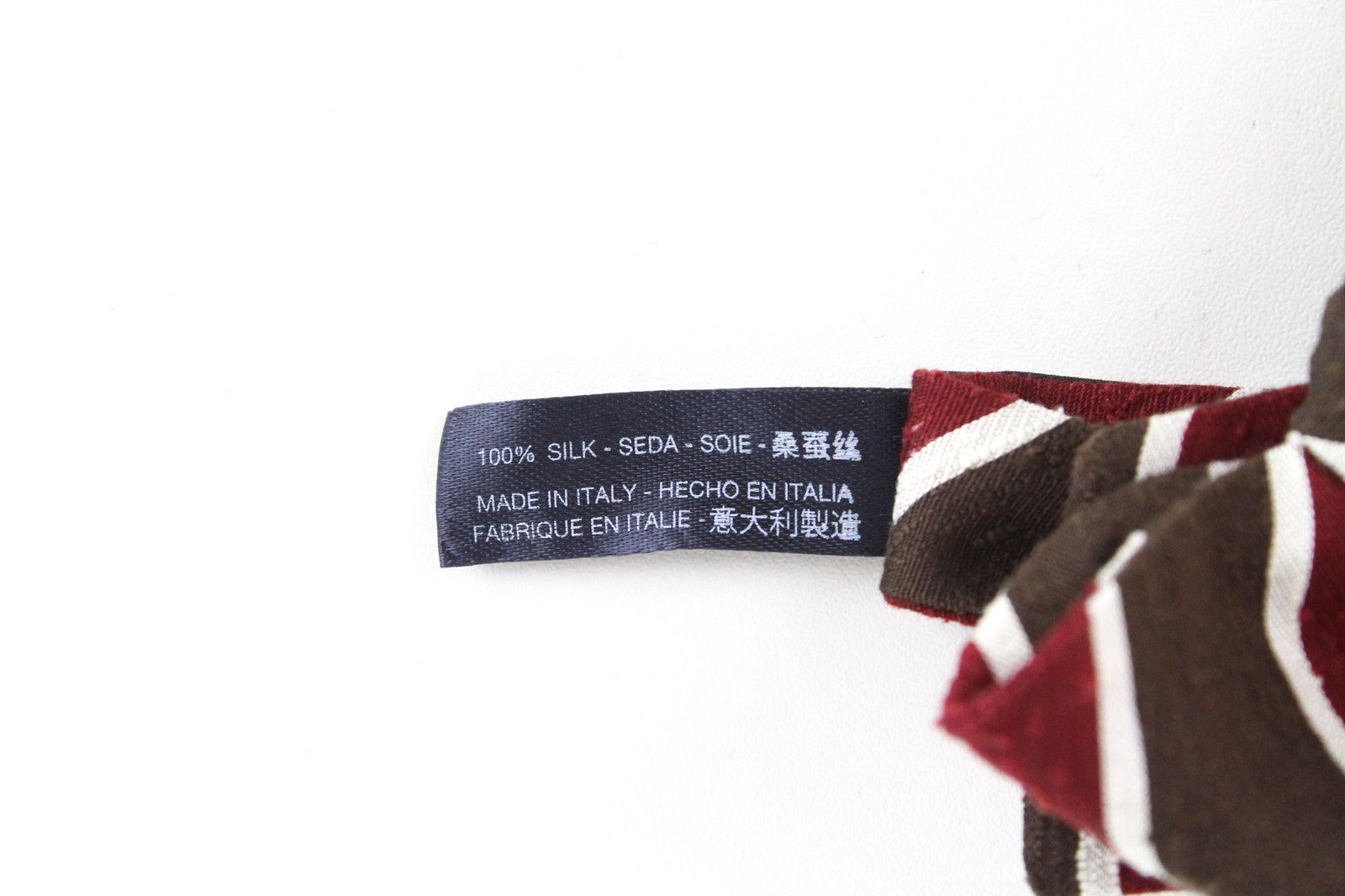 SUITSUPPLY Men's Tie One Size Brown Butterfly Stripe Silk Self-Tie Formal Bow