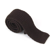 SUITSUPPLY Men's Tie ~150x6.5 cm Brown Knitted Skinny Pure Wool Textured Formal