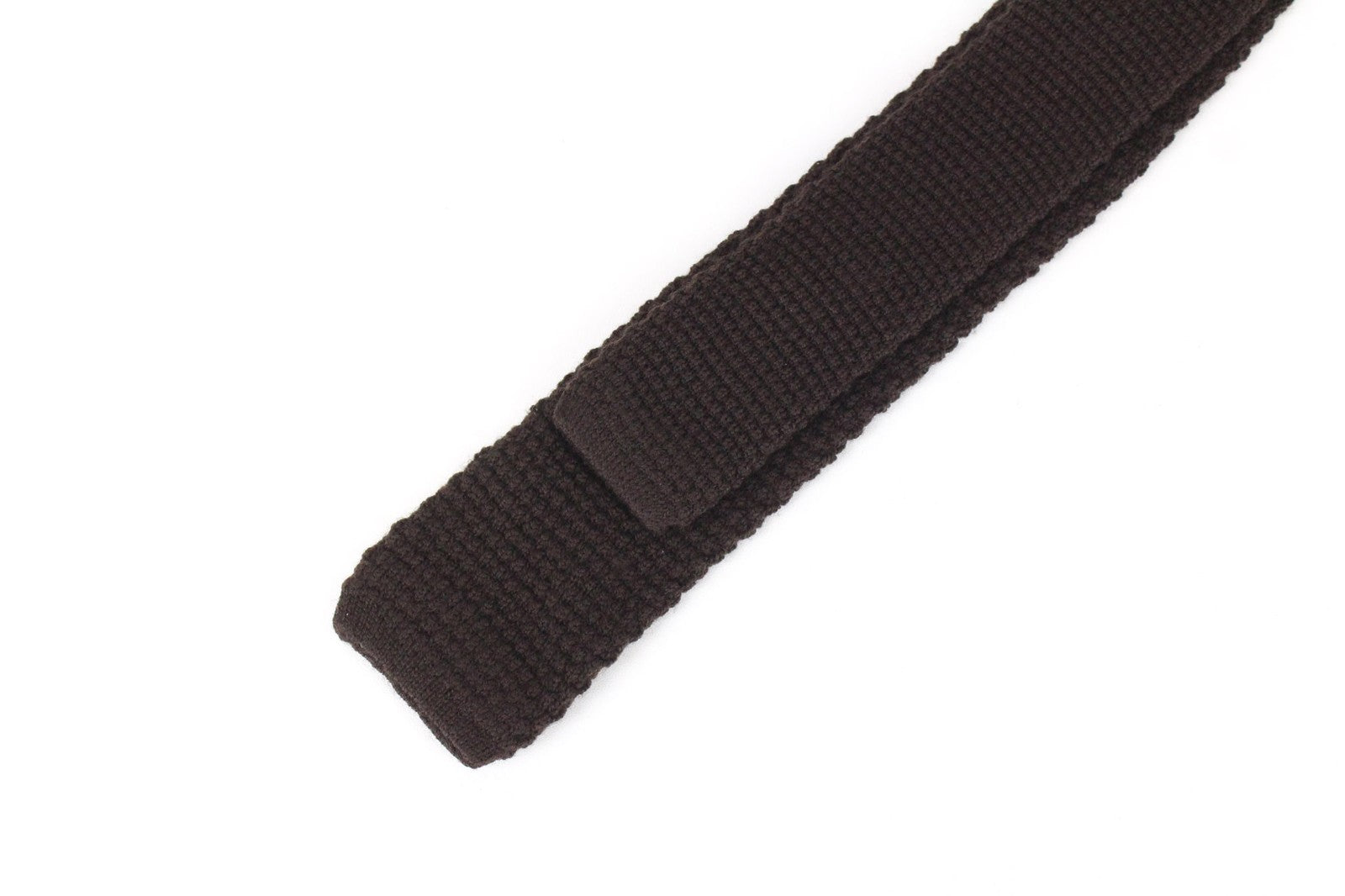 SUITSUPPLY Men's Tie ~150x6.5 cm Brown Knitted Skinny Pure Wool Textured Formal