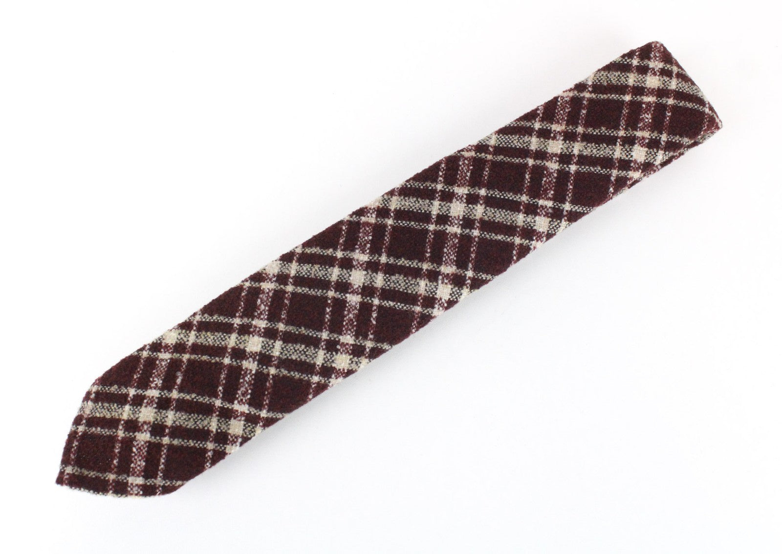 SUITSUPPLY Men's Tie ~150x8 cm Wine Red Knitted Plaid Check Wool Blend Formal