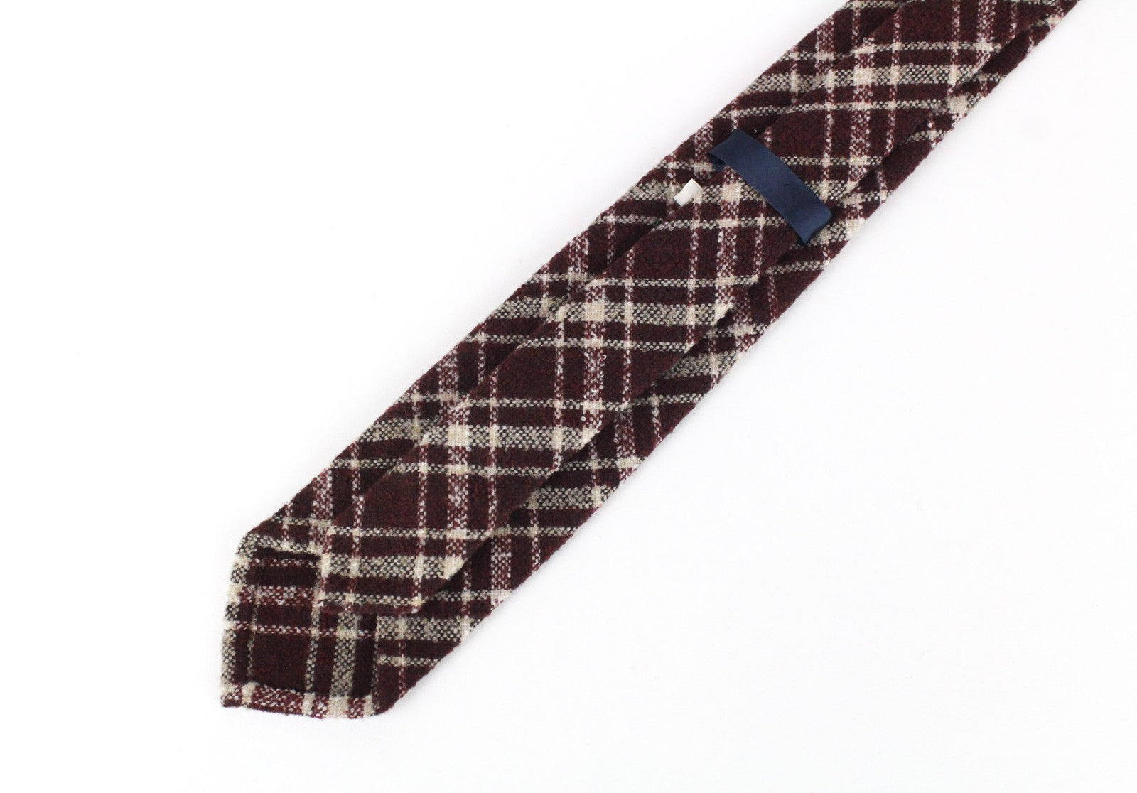 SUITSUPPLY Men's Tie ~150x8 cm Wine Red Knitted Plaid Check Wool Blend Formal
