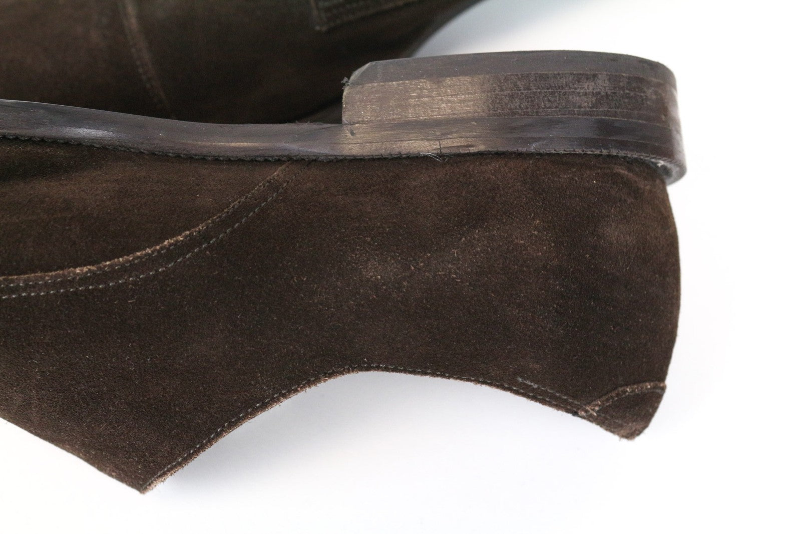 SUITSUPPLY Men's Shoes EU43 Dark Brown Suede Leather Double Buckle Low Top