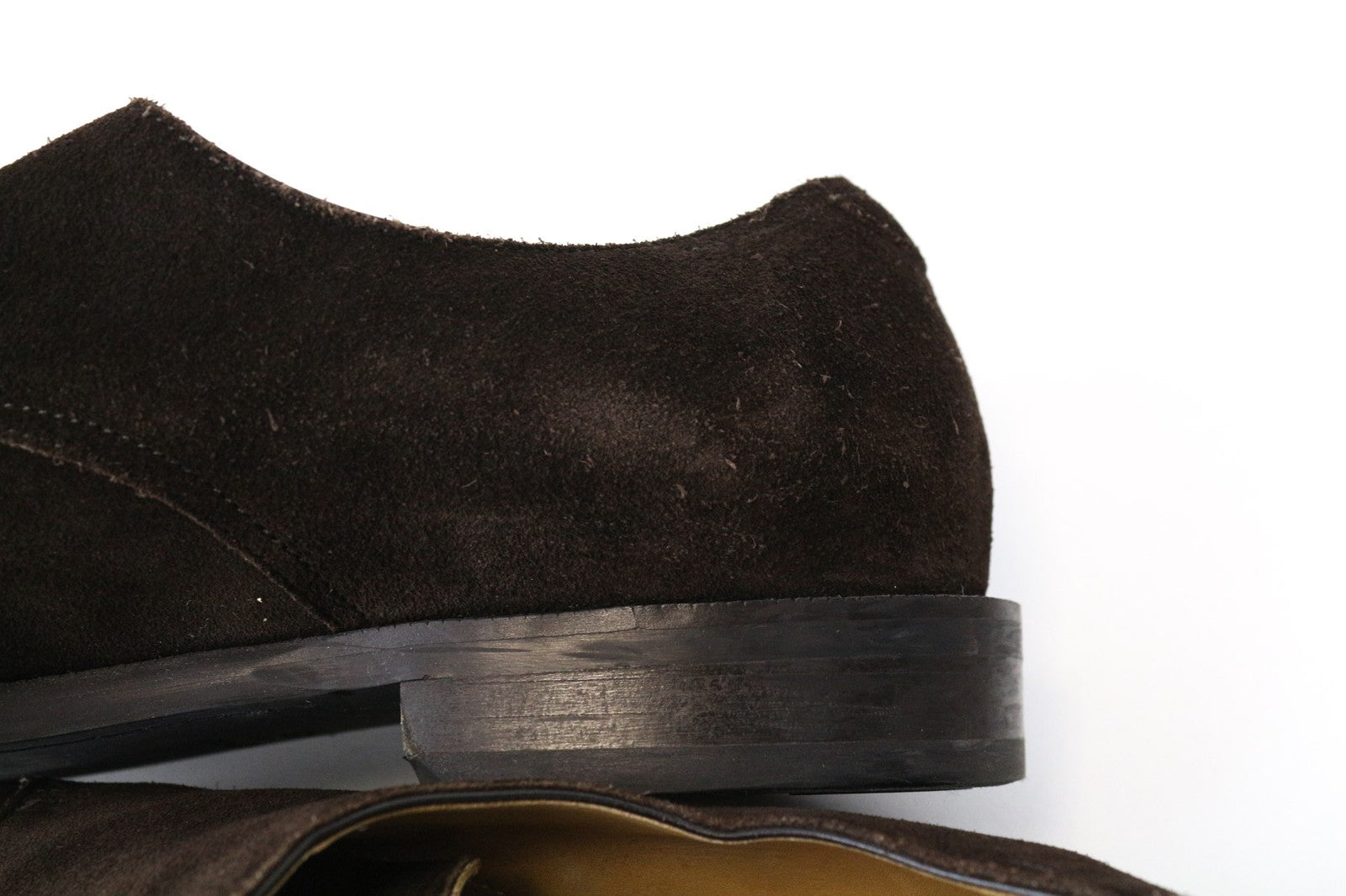 SUITSUPPLY Men's Shoes EU43 Dark Brown Suede Leather Double Buckle Low Top