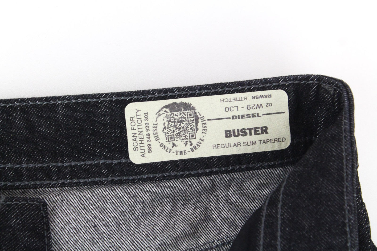 DIESEL Buster R8W58 Men's Jeans W29/L30 Black Slim Regular Stretch Tapered Fit