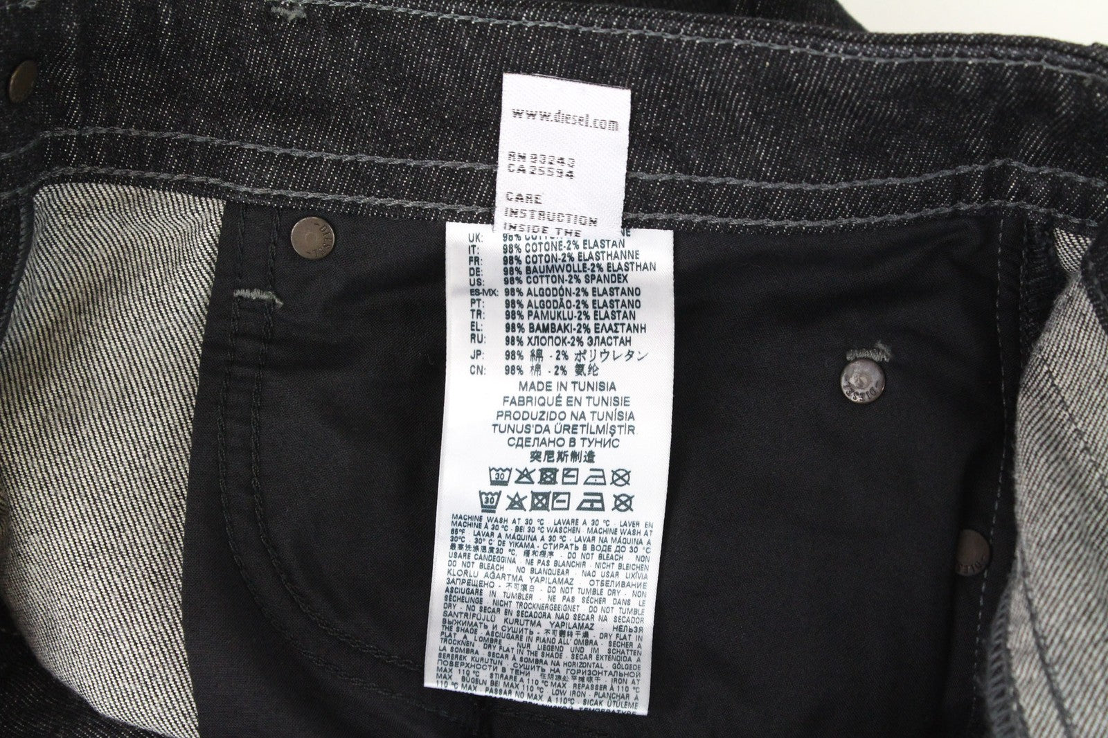 DIESEL Buster R8W58 Men's Jeans W29/L30 Black Slim Regular Stretch Tapered Fit