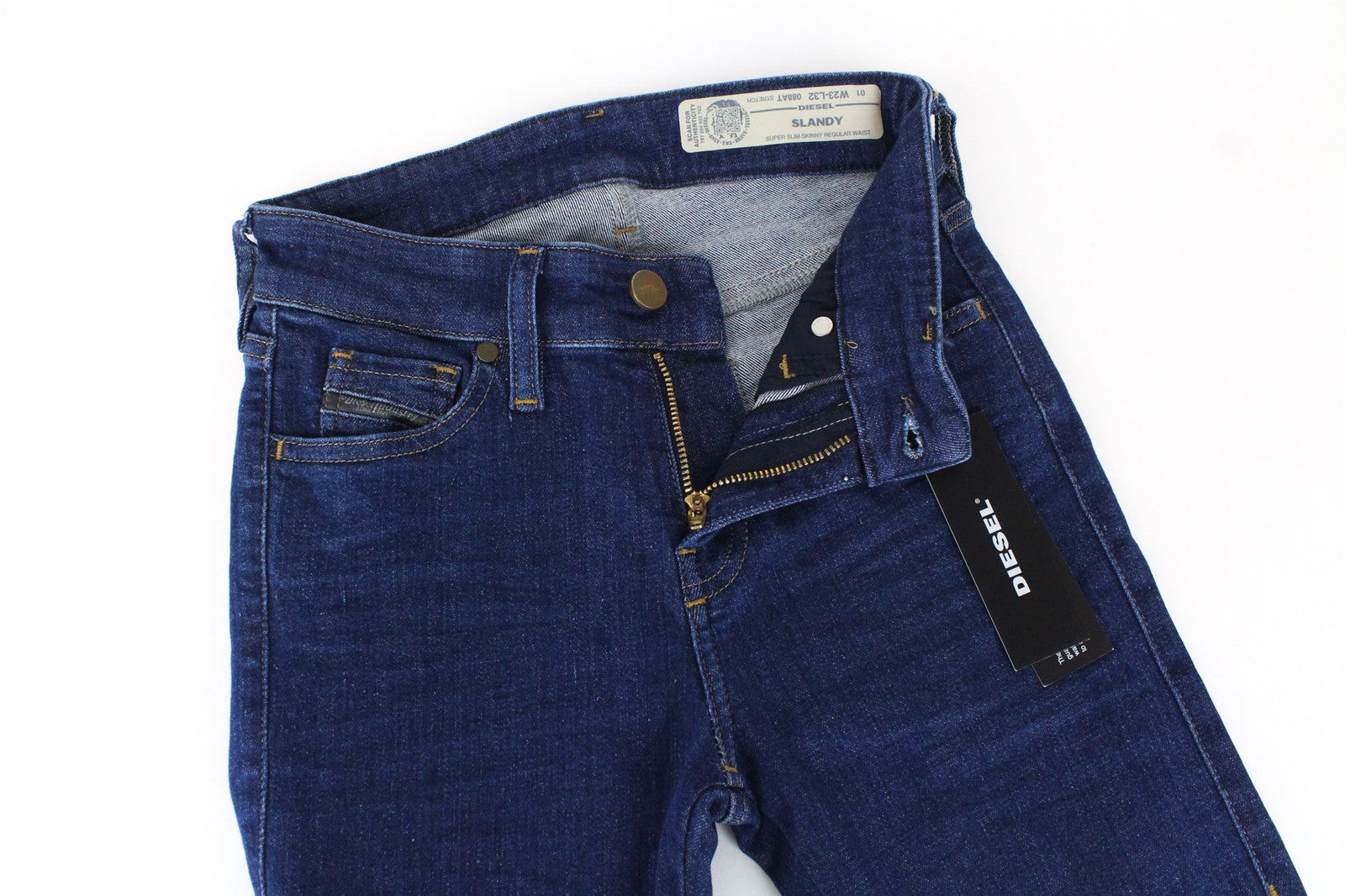 DIESEL Slandy 088AT Women's Jeans W23/L32 Blue Stretch Girls Super Slim Skinny