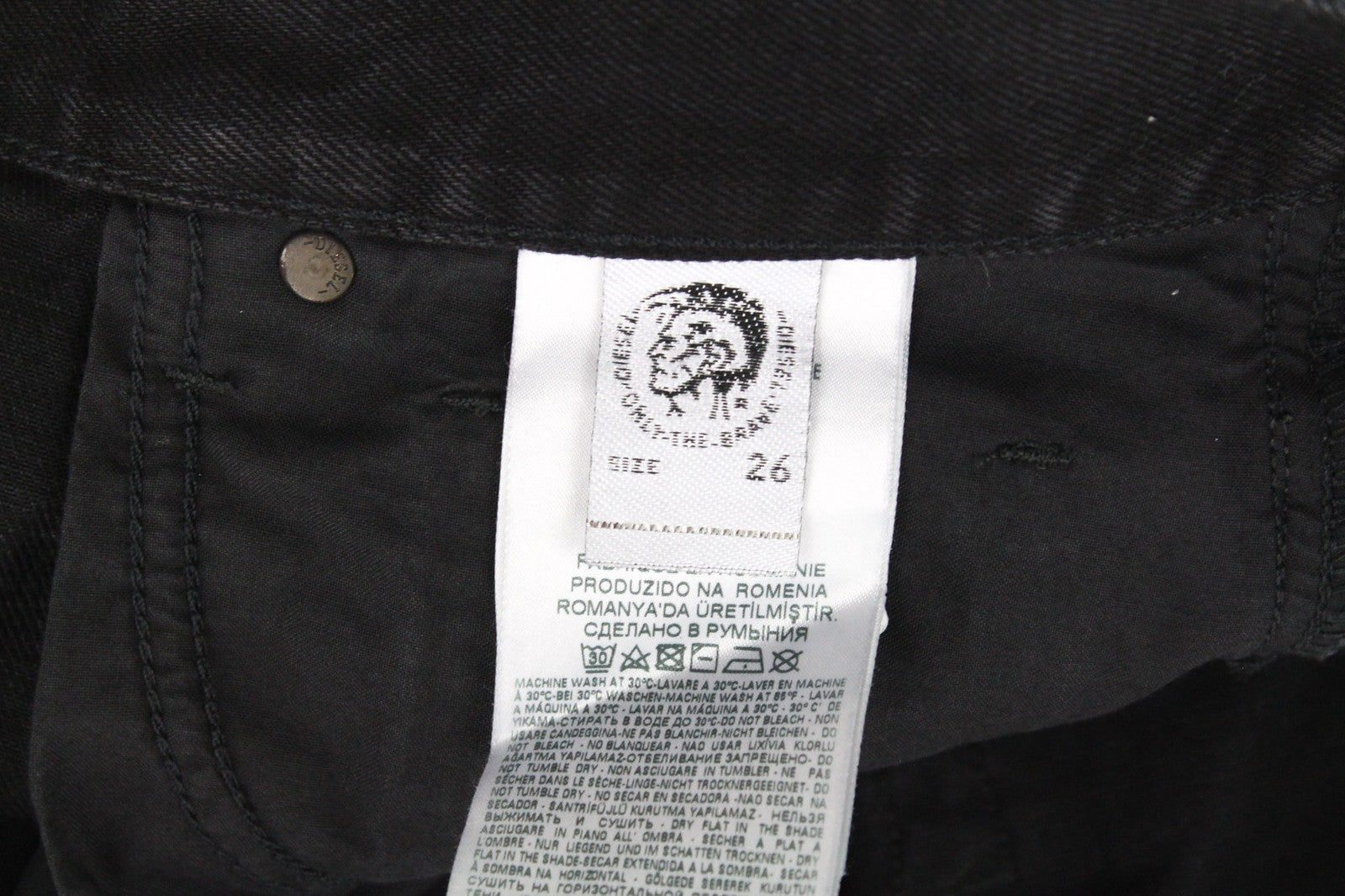 DIESEL Mharky 088AD Men's Jeans W26/L32 Black Slim Skinny Boys Non-Stretch Fit