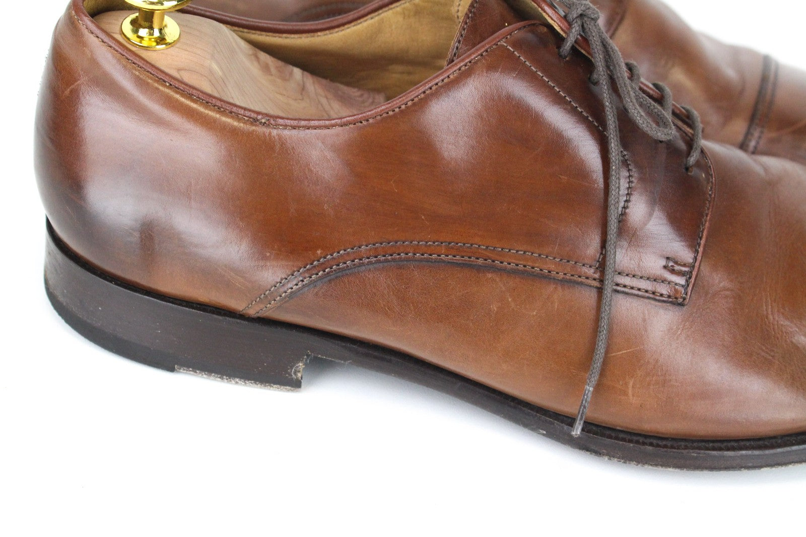 SUITSUPPLY Men's Shoes EU43.5 Mid Brown Derby Pure Calf Leather Lace Ups