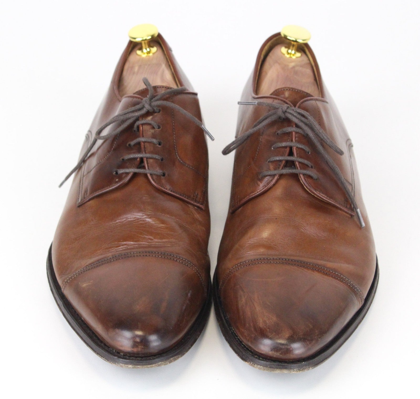SUITSUPPLY Men's Shoes EU43.5 Mid Brown Derby Pure Calf Leather Lace Ups