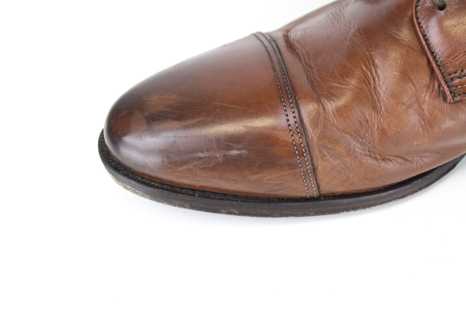 SUITSUPPLY Men's Shoes EU43.5 Mid Brown Derby Pure Calf Leather Lace Ups