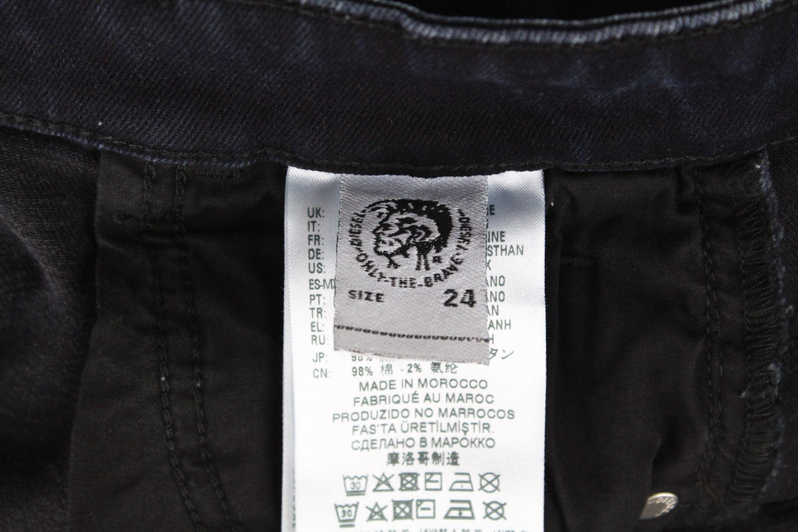 DIESEL D-Eiselle 069GL Women's Jeans W24/L30 Black Stretch Straight High Rise