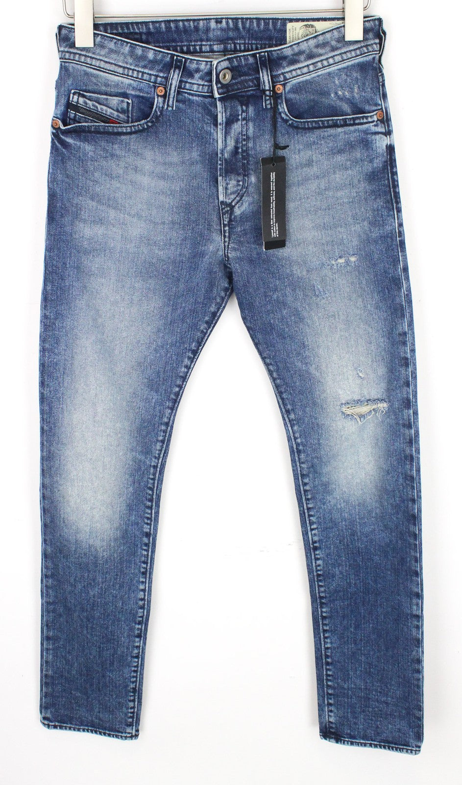 DIESEL Buster 081AQ Men's Jeans W27/L32 Blue Slim Boys Tapered Stretch Distress