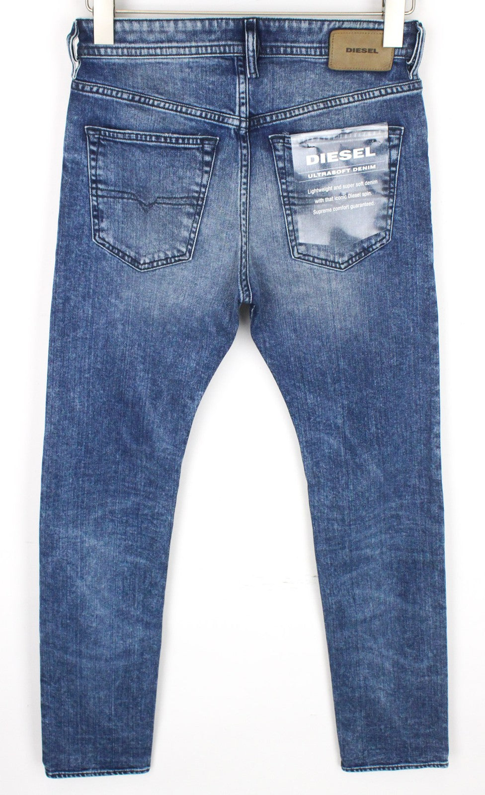 DIESEL Buster 081AQ Men's Jeans W27/L32 Blue Slim Boys Tapered Stretch Distress