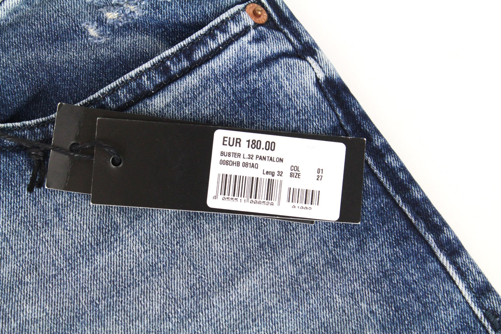 DIESEL Buster 081AQ Men's Jeans W27/L32 Blue Slim Boys Tapered Stretch Distress