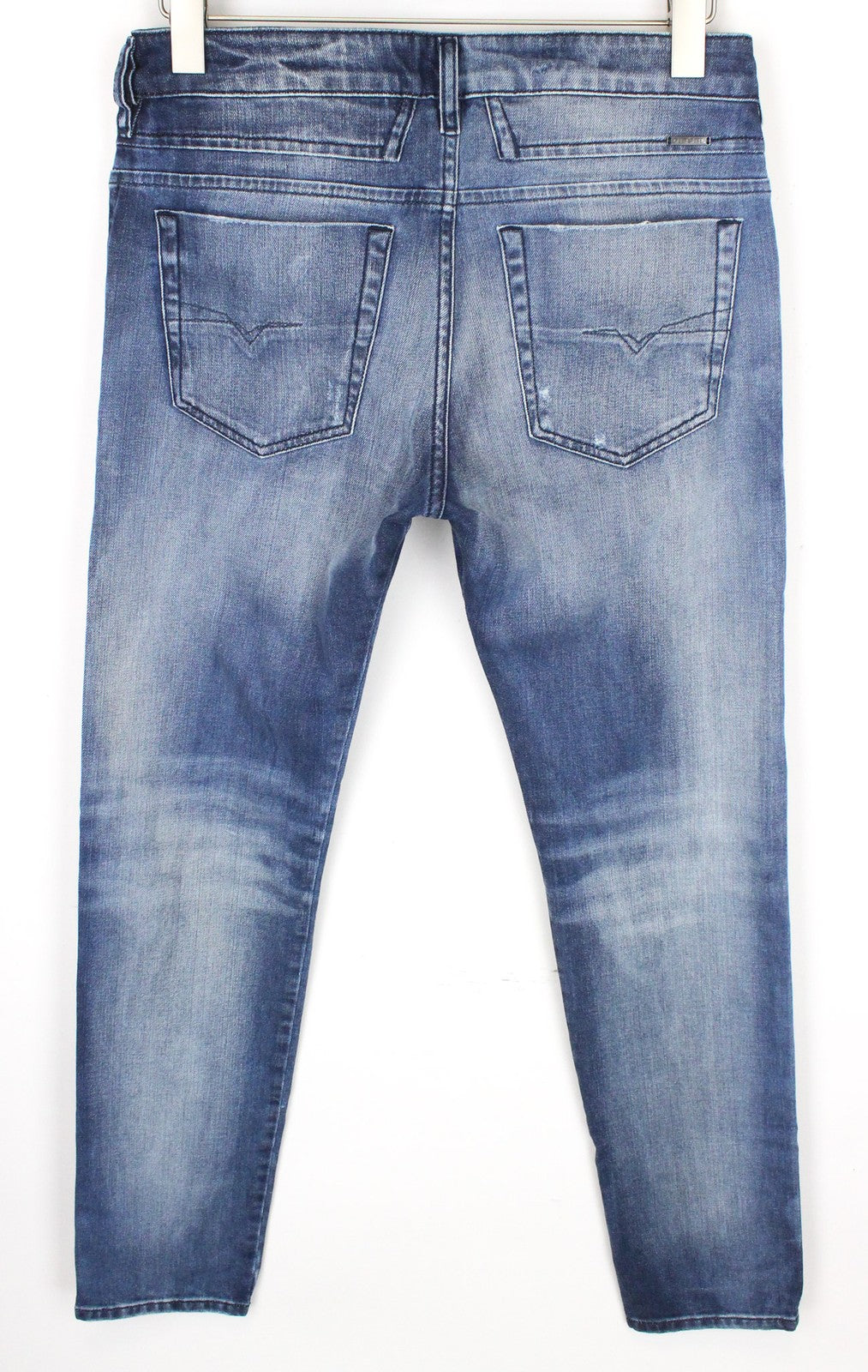 DIESEL D-Bazer 084DD Men's Jeans W29/L34 Blue Stretch Tapered Button Distressed