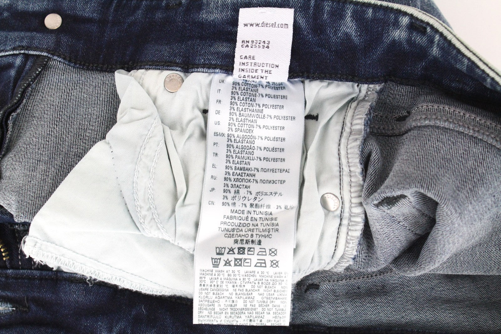 DIESEL Slandy-Zip 069GW Women's Jeans W25/L32 Mid Blue Skinny Stretch Fit