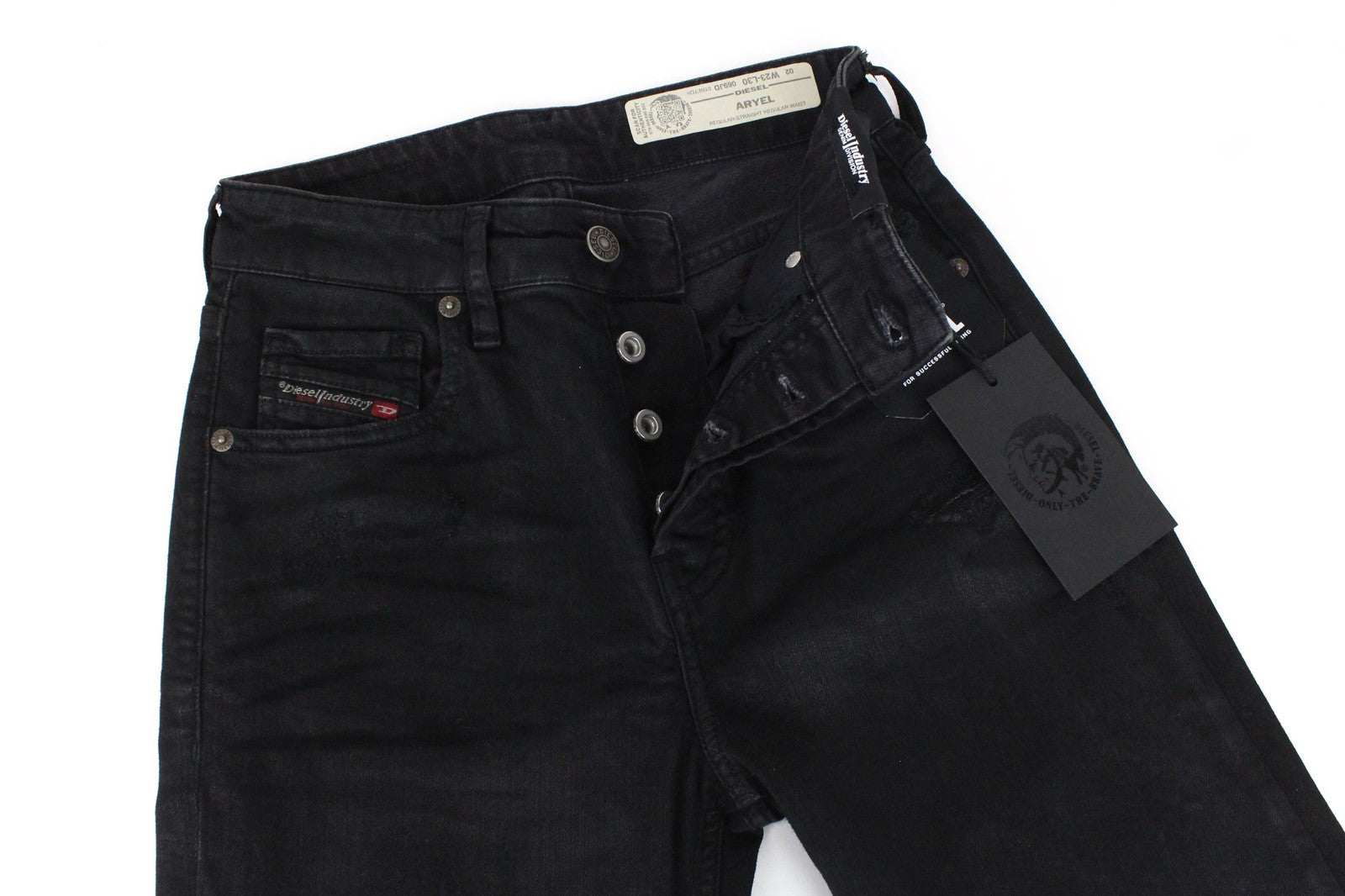 DIESEL Aryel 069JD Women's Jeans W23/L30 Black Stretch Straight Girls Buttoned
