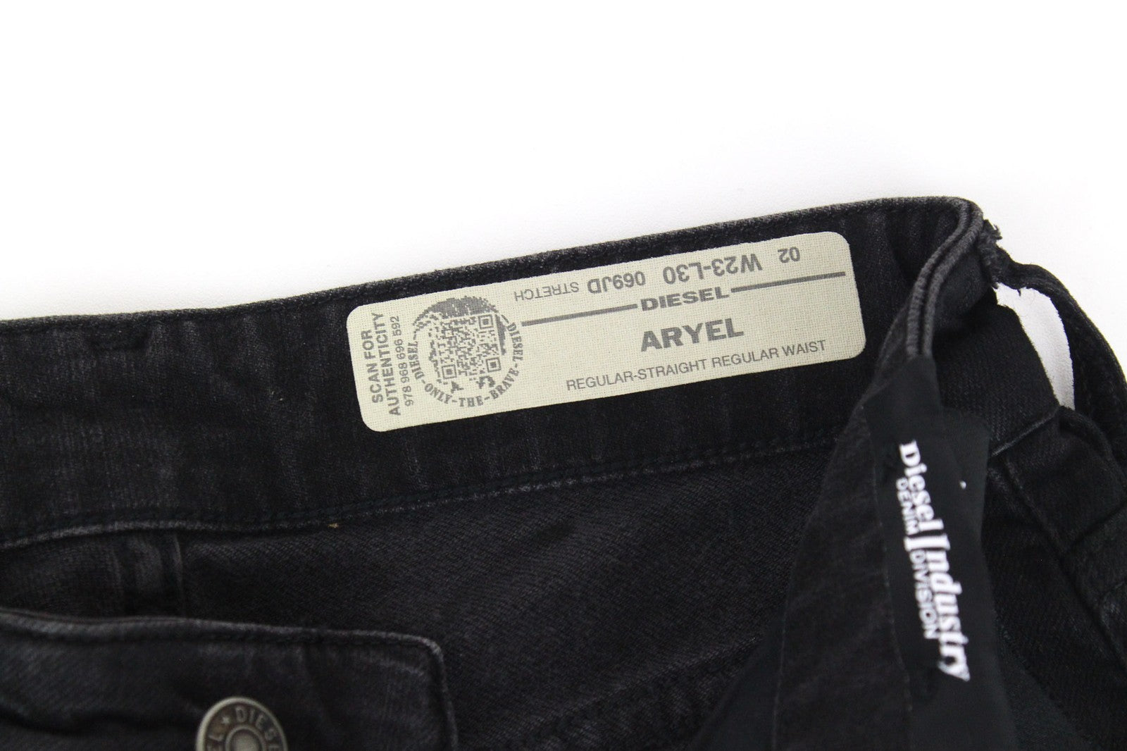 DIESEL Aryel 069JD Women's Jeans W23/L30 Black Stretch Straight Girls Buttoned