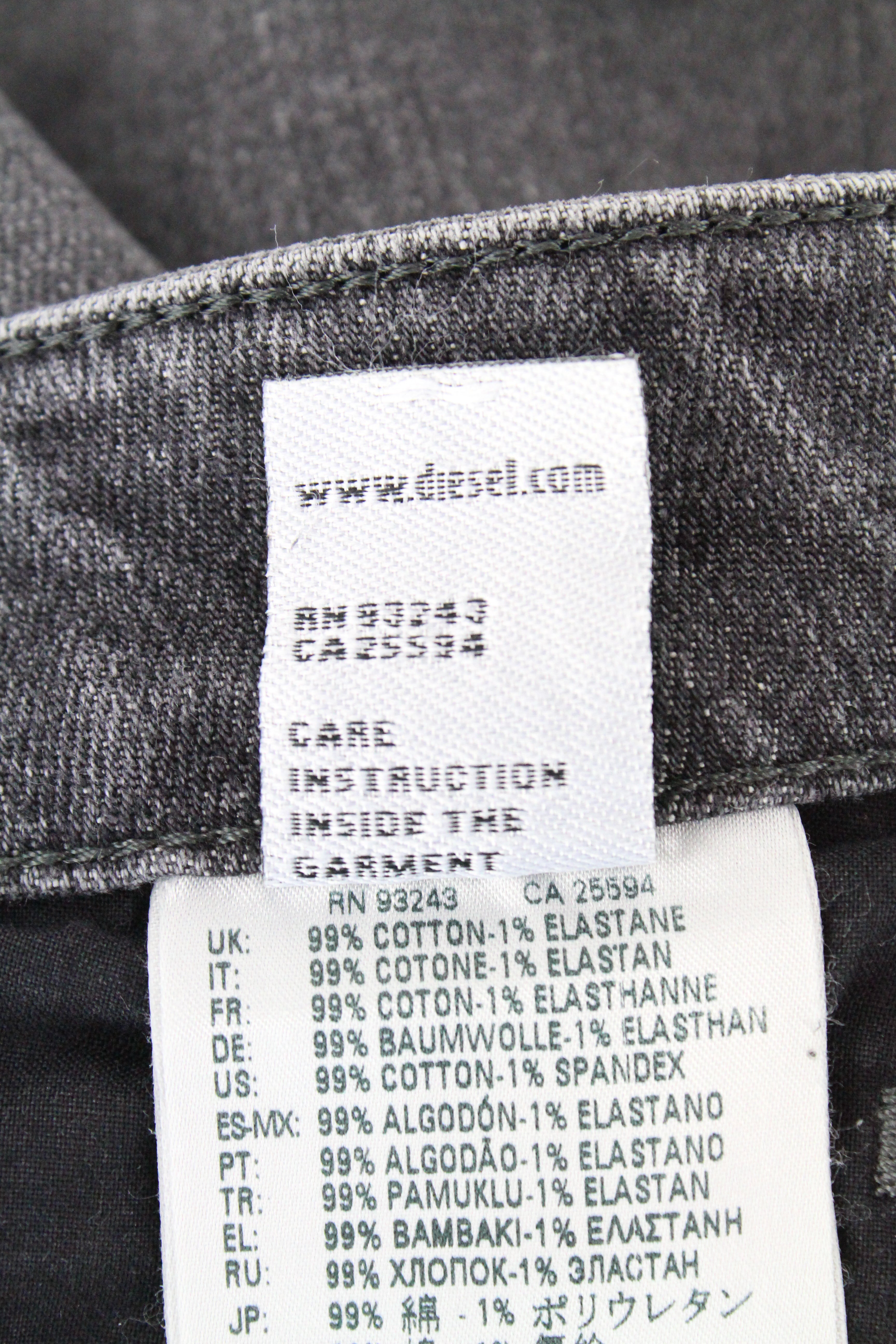 DIESEL D-Bazer 0890F Mens Jeans W29/L30 Tapered  Cotton Stretch Grey Ripped