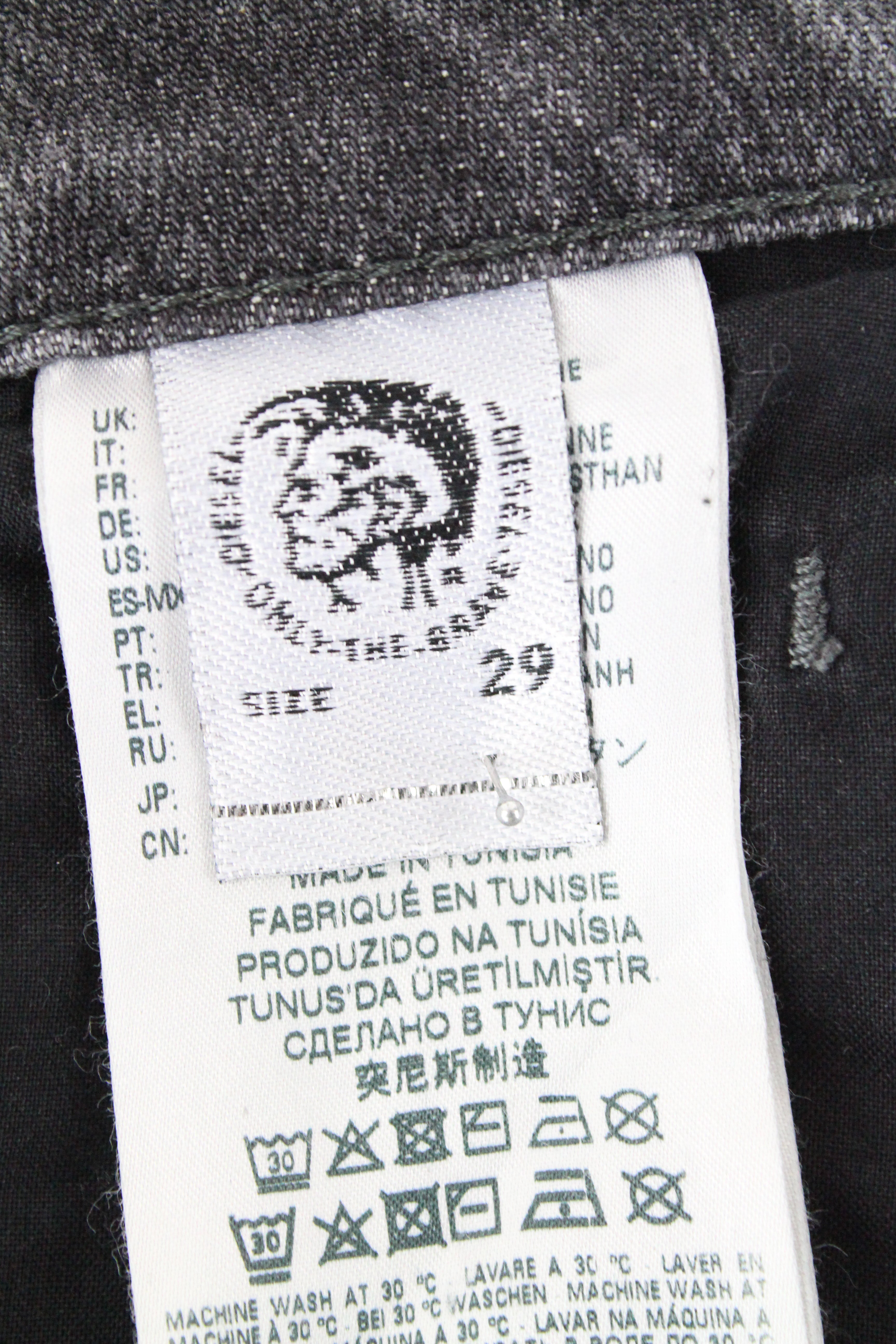 DIESEL D-Bazer 0890F Mens Jeans W29/L30 Tapered  Cotton Stretch Grey Ripped