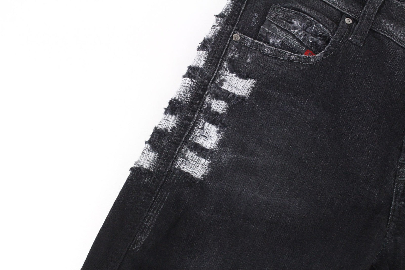 DIESEL Babhila 084YT Women's W24/L32 Grey Slim Skinny Stretch Distressed Jeans