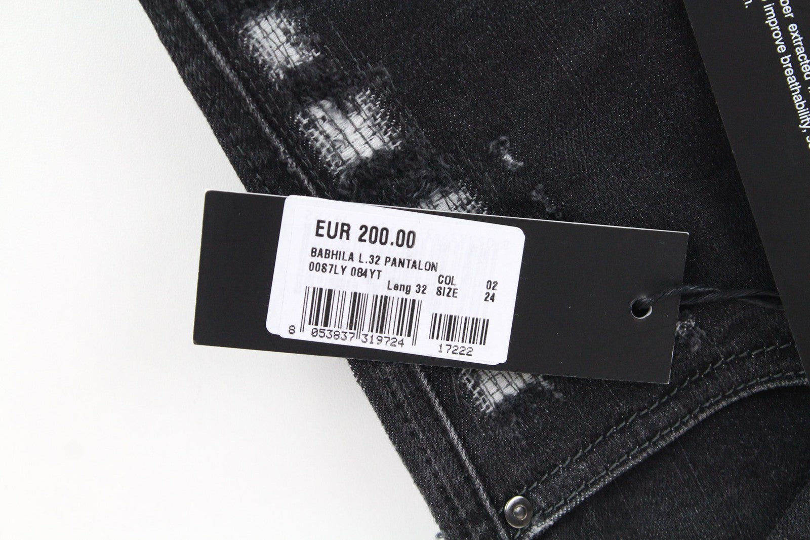 DIESEL Babhila 084YT Women's W24/L32 Grey Slim Skinny Stretch Distressed Jeans