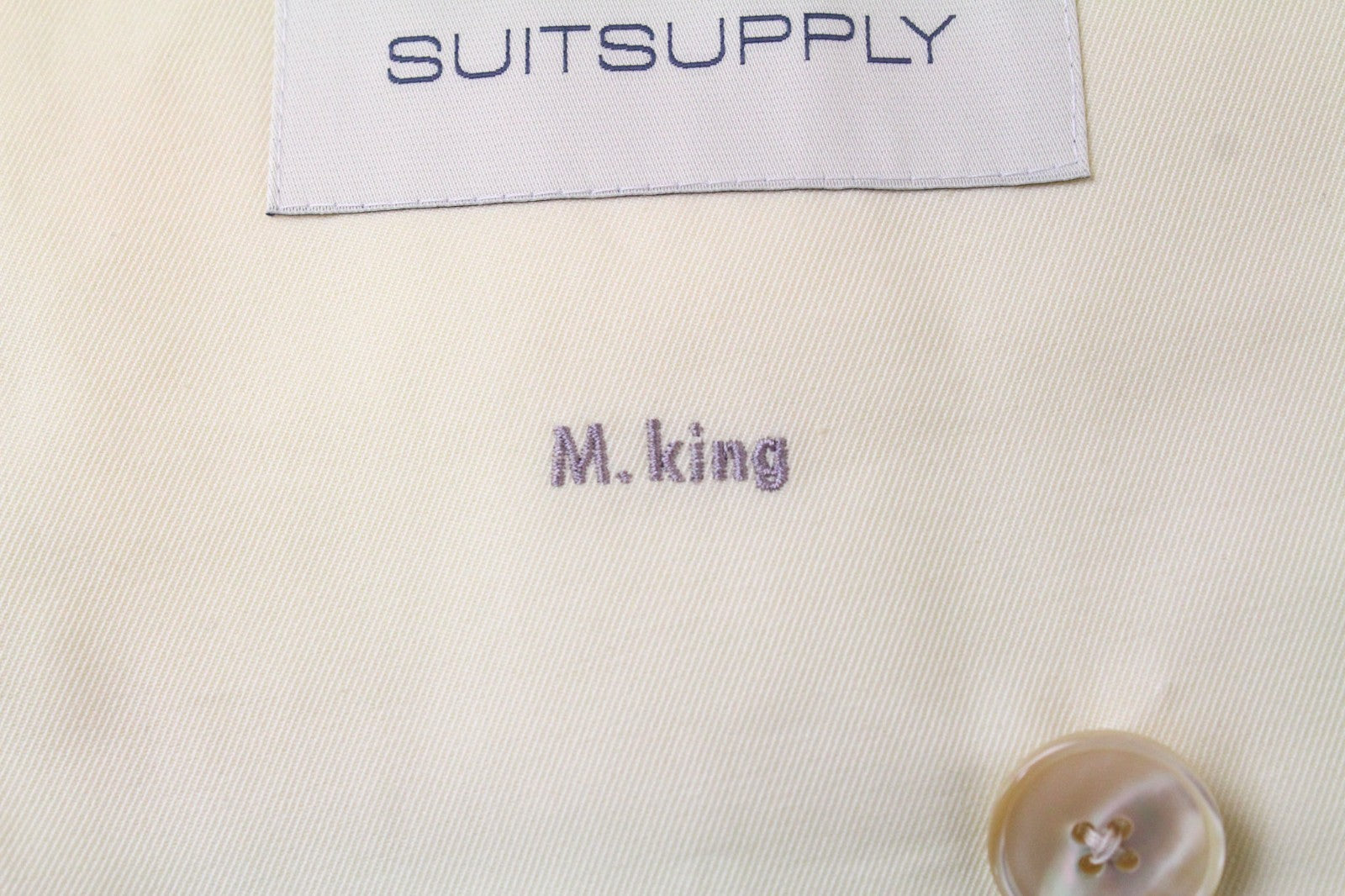 SUITSUPPLY La Spalla Men's UK38S Double-Breasted Light Yellow Cotton Suit 2Pc