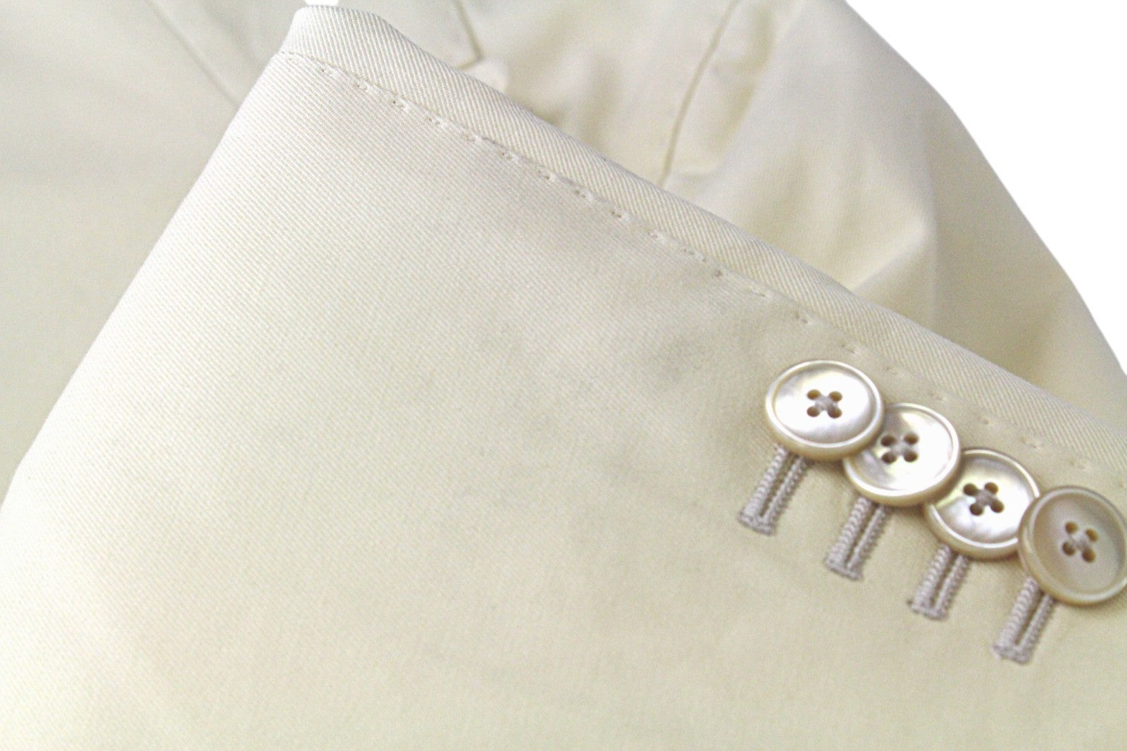 SUITSUPPLY La Spalla Men's UK38S Double-Breasted Light Yellow Cotton Suit 2Pc