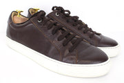 SUITSUPPLY Men's EU43 Dark Brown Leather Sneakers Classic Low-Shaft Lace-Up