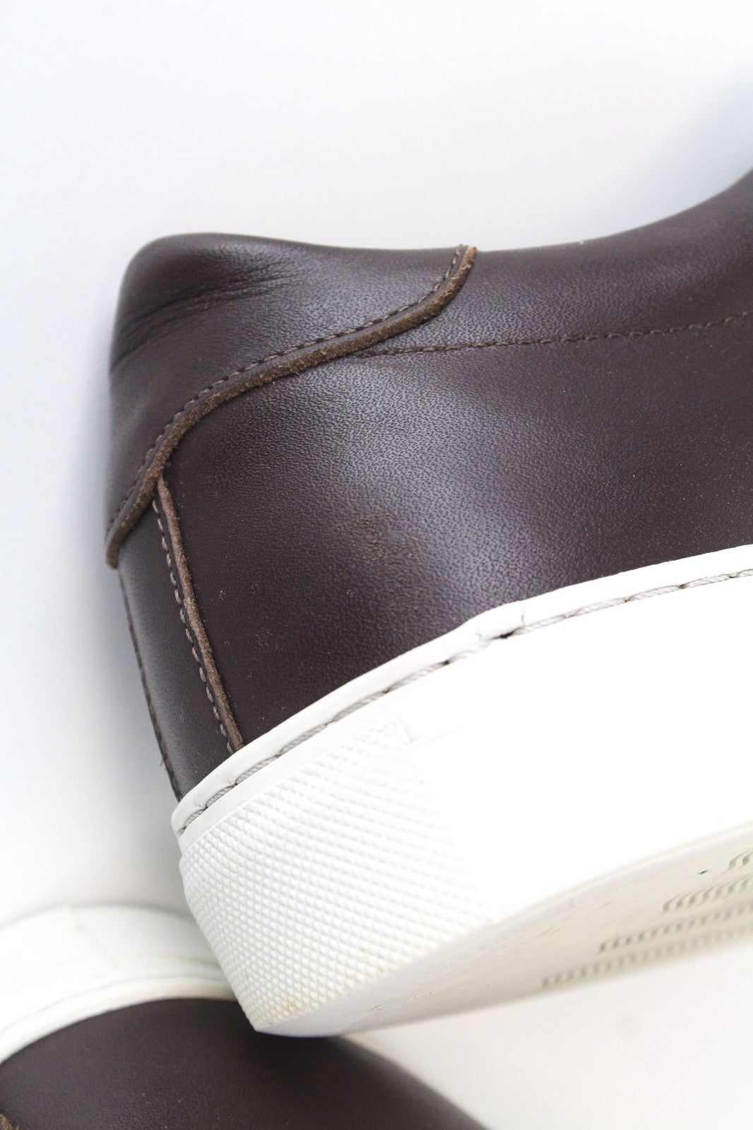 SUITSUPPLY Men's EU43 Dark Brown Leather Sneakers Classic Low-Shaft Lace-Up