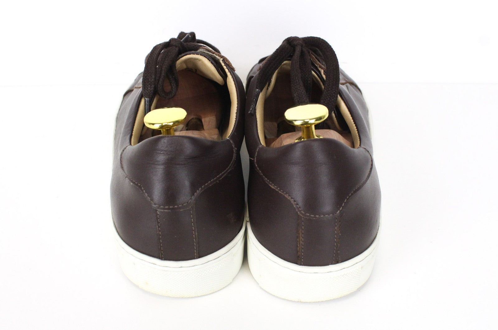 SUITSUPPLY Men's EU43 Dark Brown Leather Sneakers Classic Low-Shaft Lace-Up