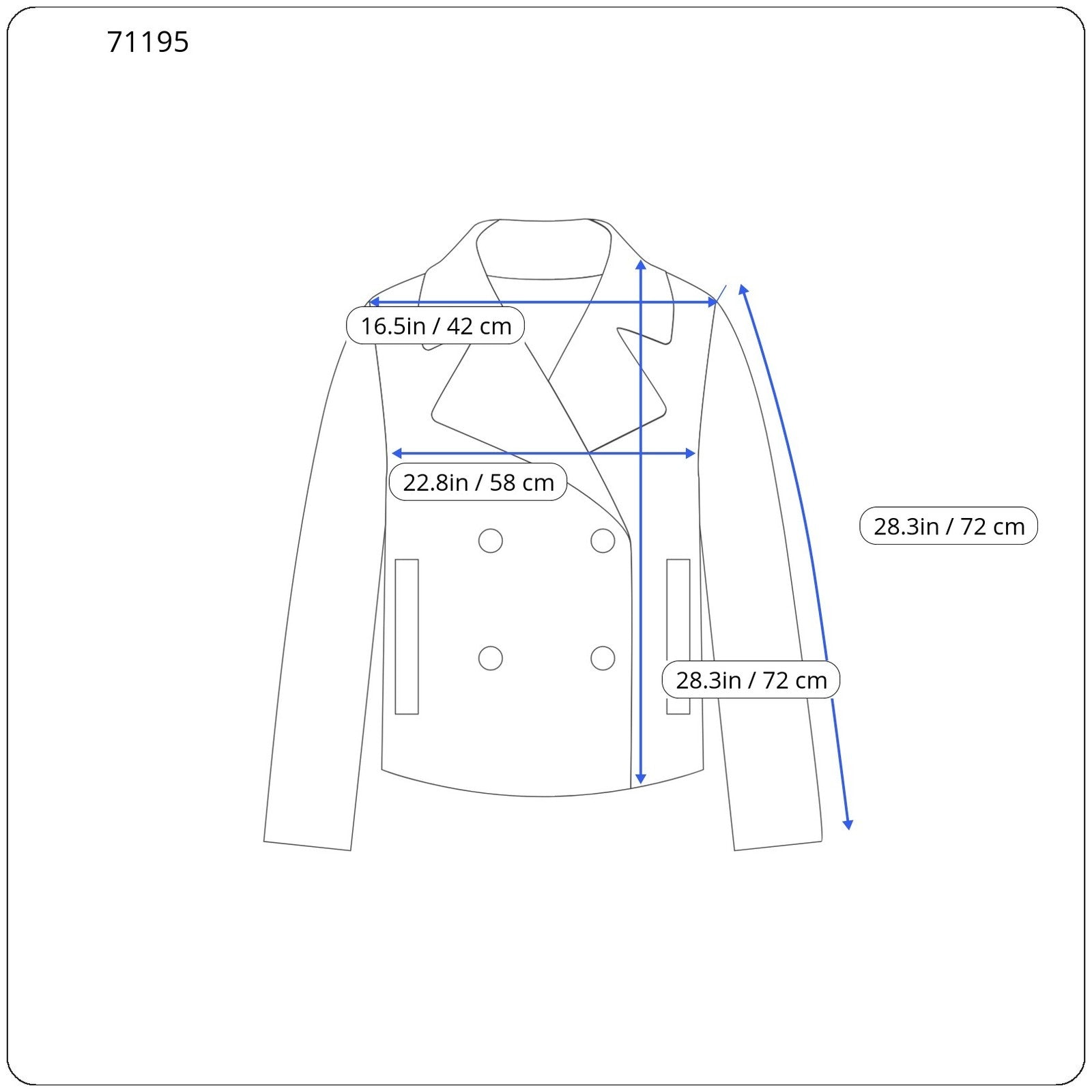 REPLAY Men's XL Coat Navy Blue Wool Blend Classic Double-Breasted Notch Cut