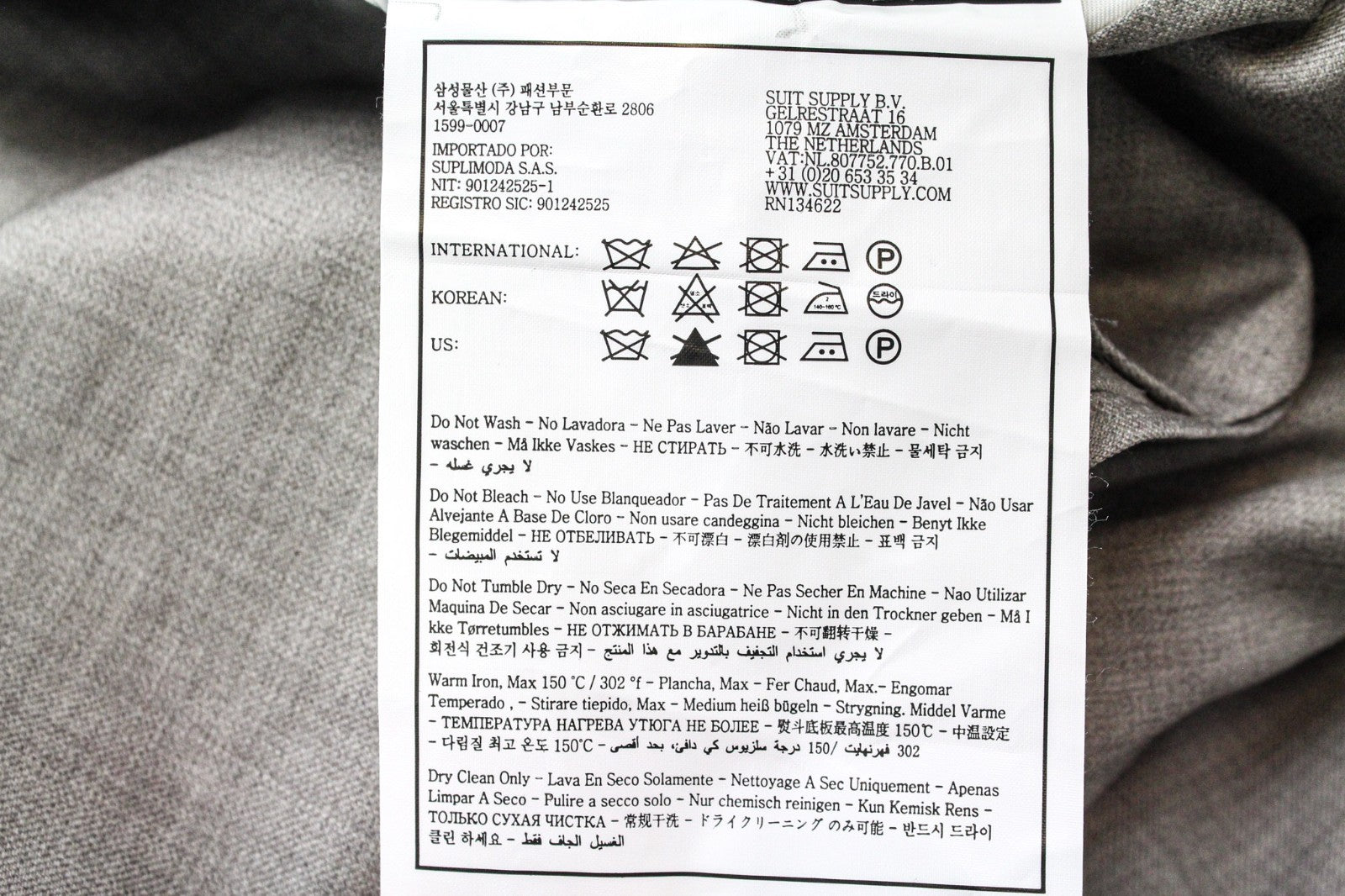 SUITSUPPLY Havana Men's UK36R Slim Fit Grey Super 110's Pure Wool 2 Piece Suit