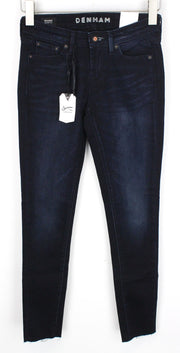 DENHAM Sharp Women's W24/L30 Dark Blue Zipped Skinny Stretch Classic Jeans