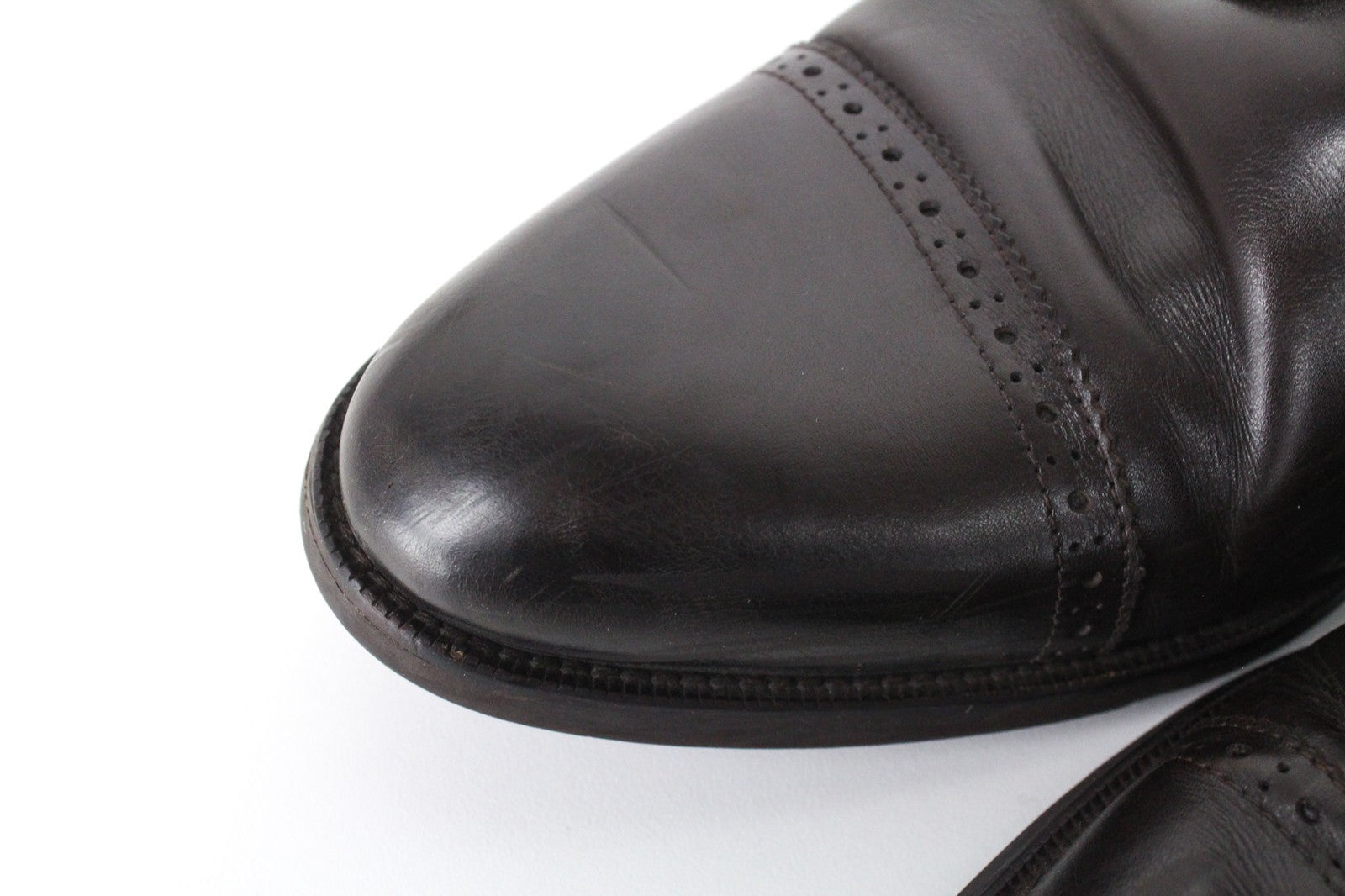 SUITSUPPLY Men's EU46 Dark Brown Brogue High-Top Leather Lace-Up Formal Shoes