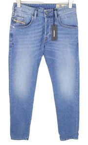 DIESEL D-Bazer 087AQ Men's W28/L32 Faded Blue Taper Fit Stretch Button Jeans