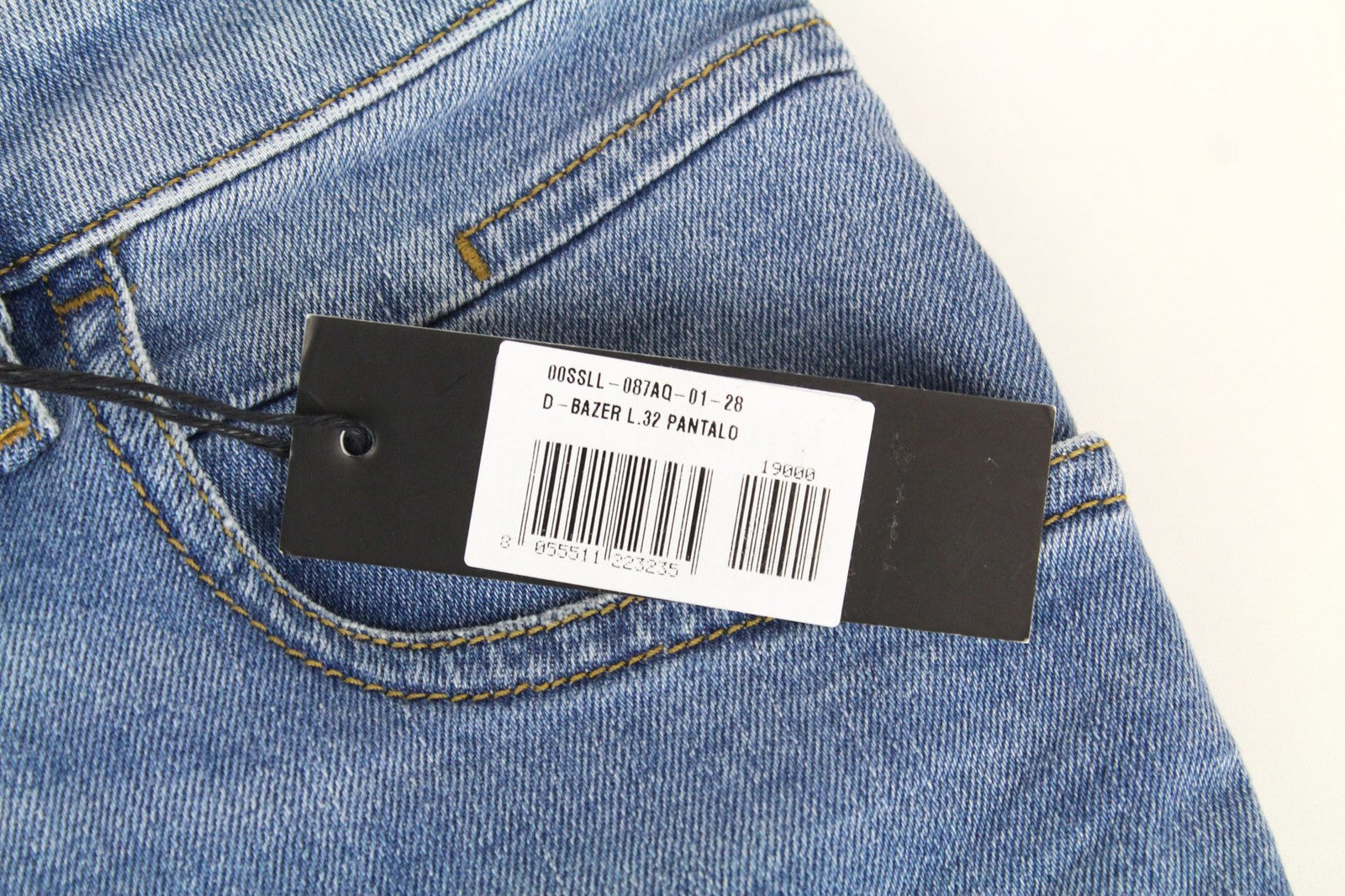 DIESEL D-Bazer 087AQ Men's W28/L32 Faded Blue Taper Fit Stretch Button Jeans