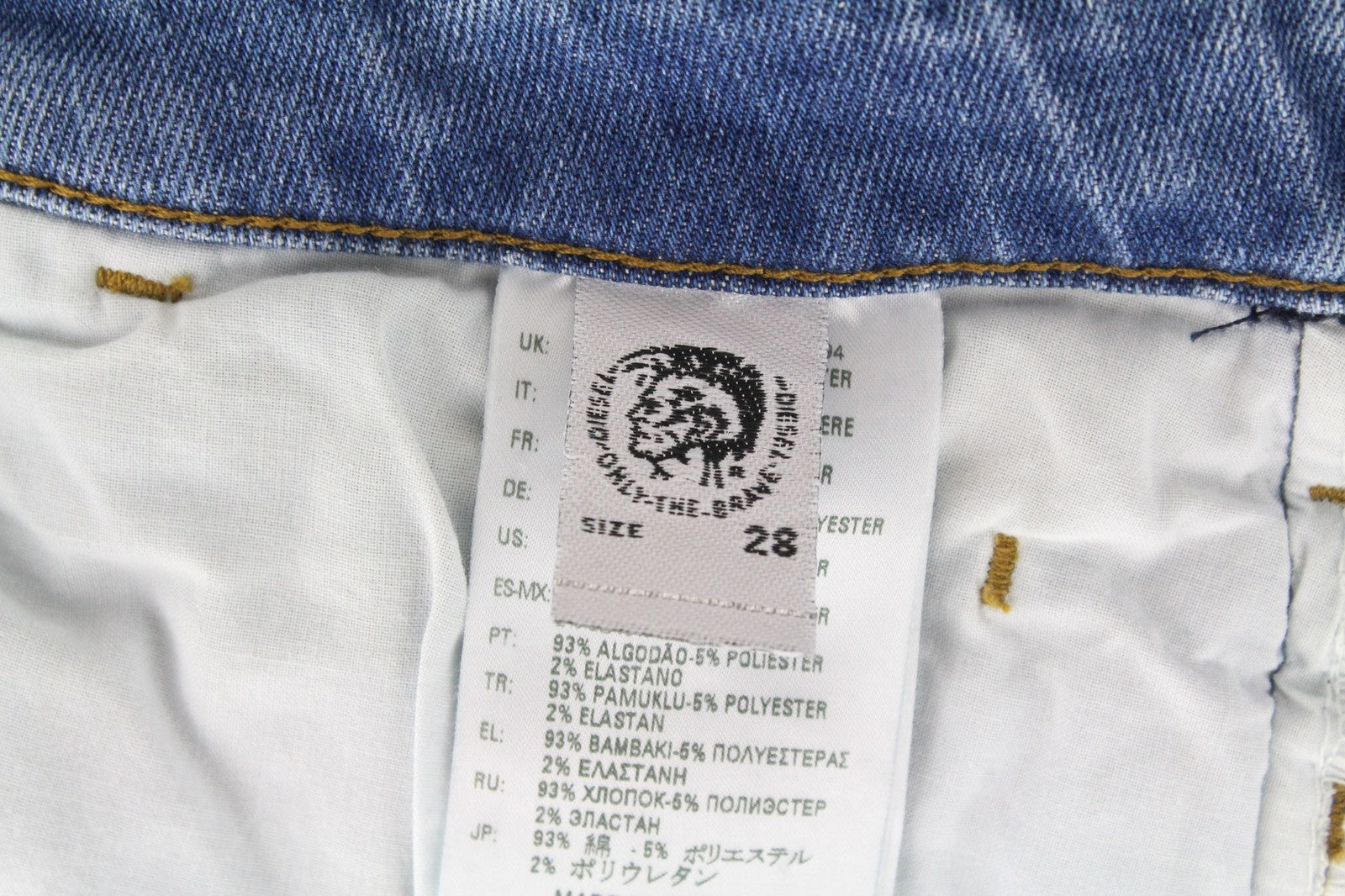 DIESEL D-Bazer 087AQ Men's W28/L32 Faded Blue Taper Fit Stretch Button Jeans