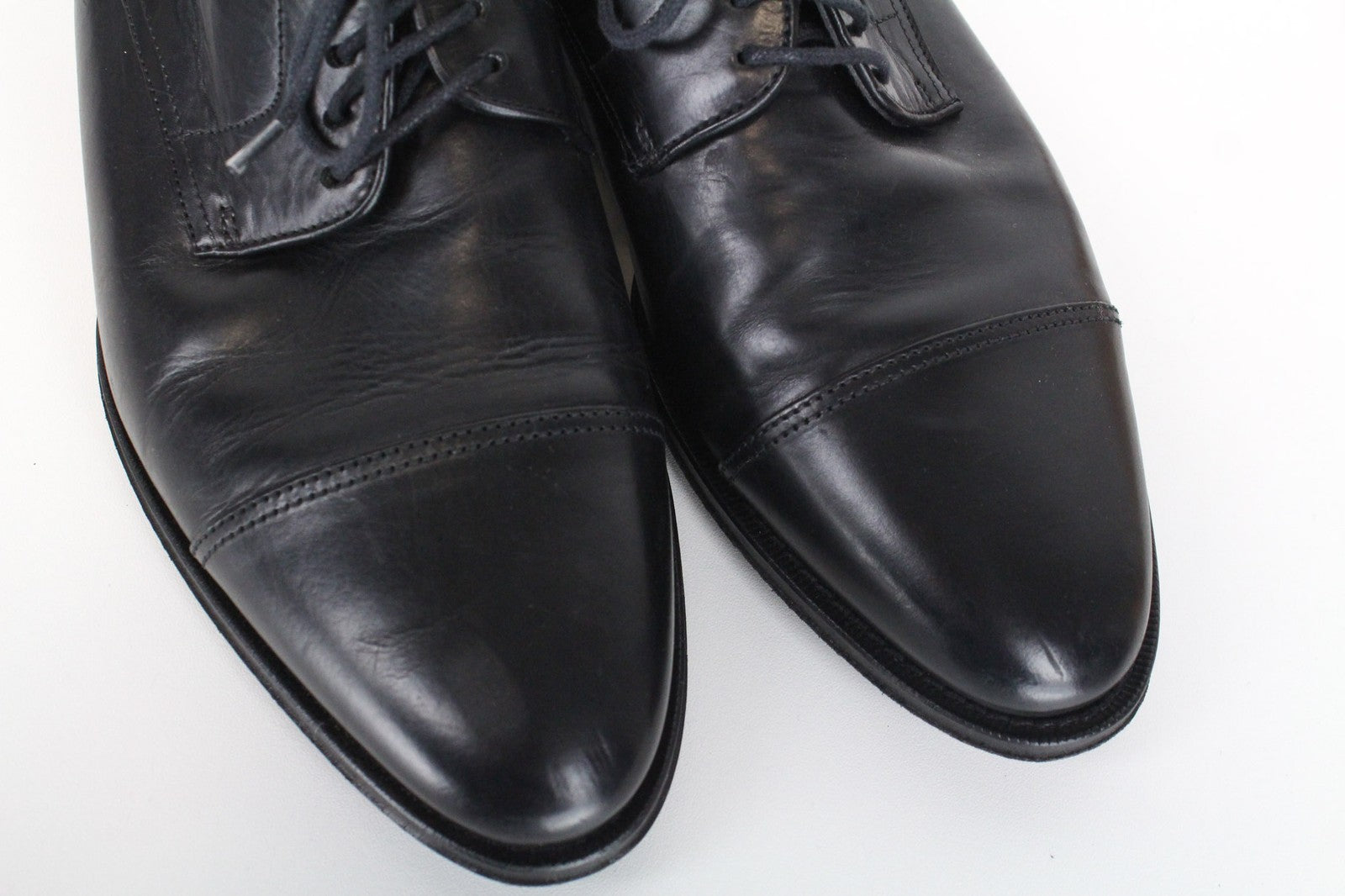 SUITSUPPLY Men's EU39 Black Derby Blake-Stitched Calf Leather Formal Lace-Up