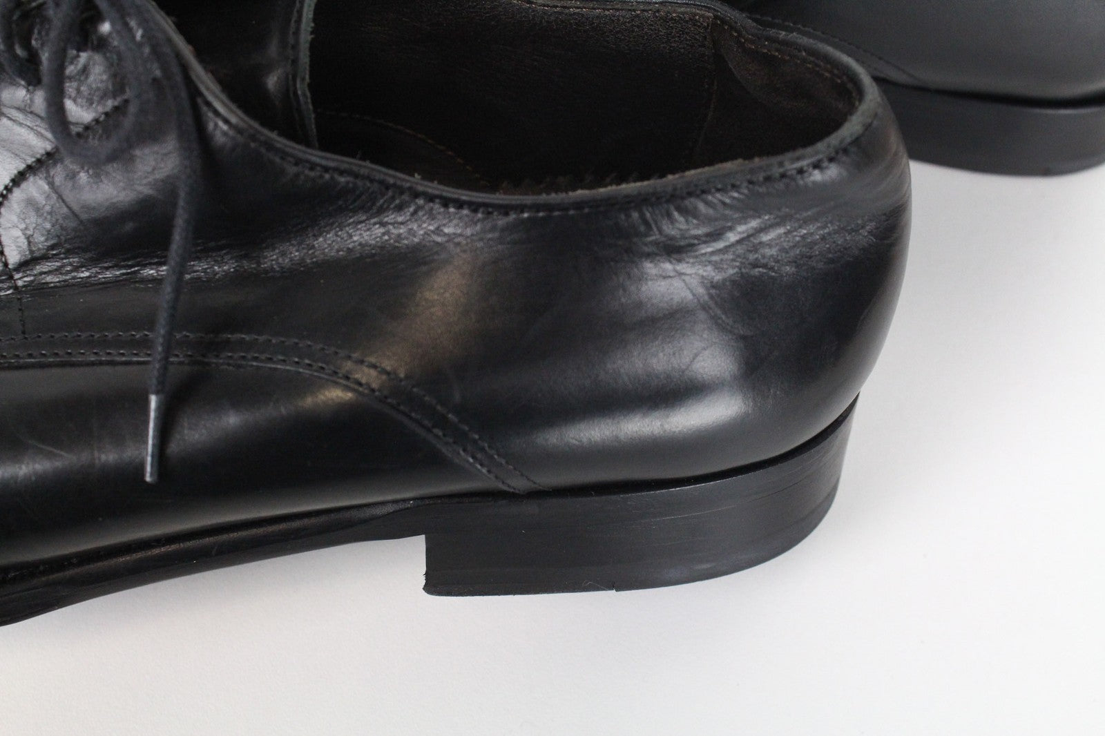 SUITSUPPLY Men's EU39 Black Derby Blake-Stitched Calf Leather Formal Lace-Up