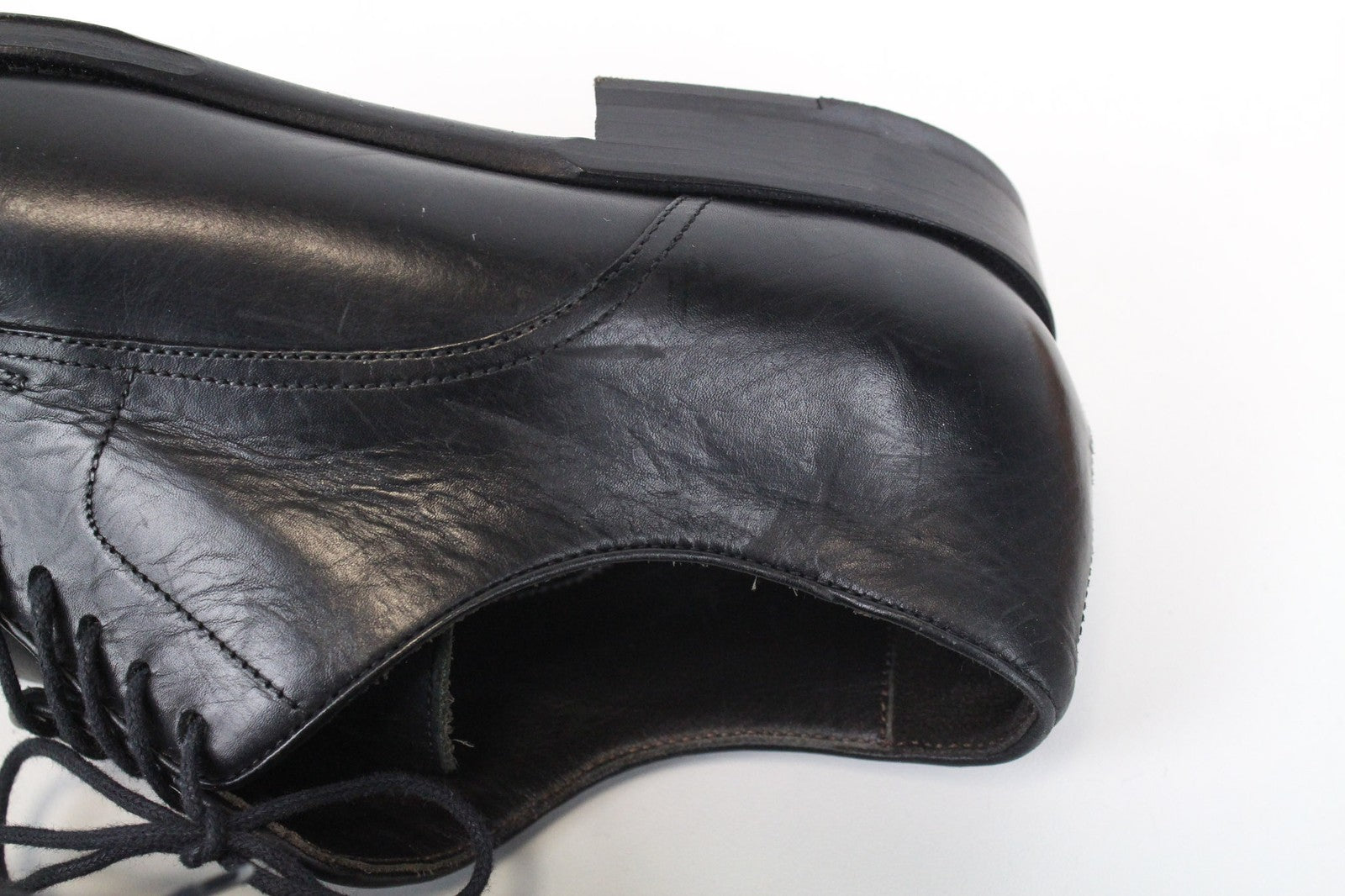 SUITSUPPLY Men's EU39 Black Derby Blake-Stitched Calf Leather Formal Lace-Up