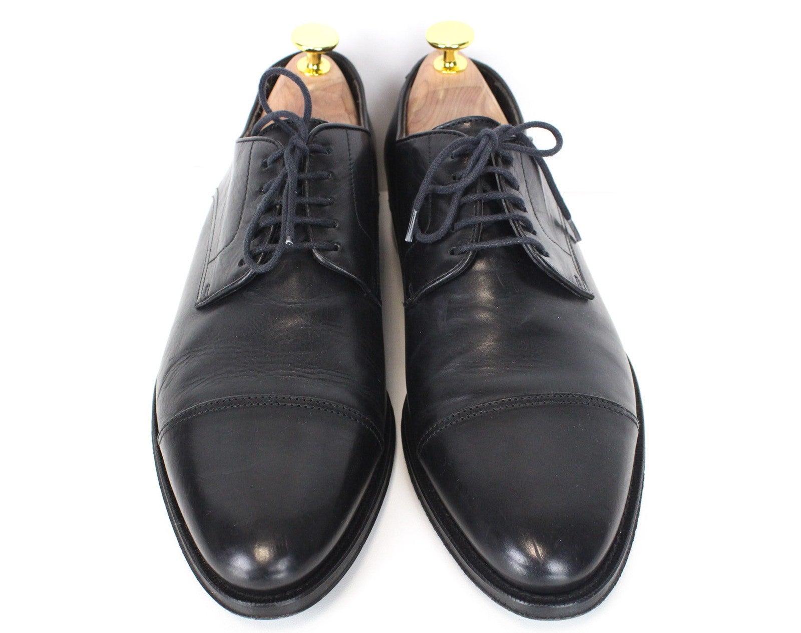 SUITSUPPLY Men's EU39 Black Derby Blake-Stitched Calf Leather Formal Lace-Up