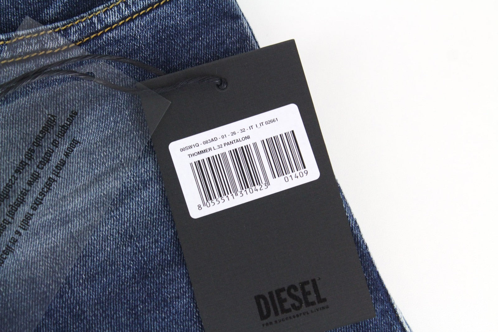 DIESEL Thommer 083AD Men's W26/L32 Dark Blue Slim Skinny Boys Stretch Zip Jeans