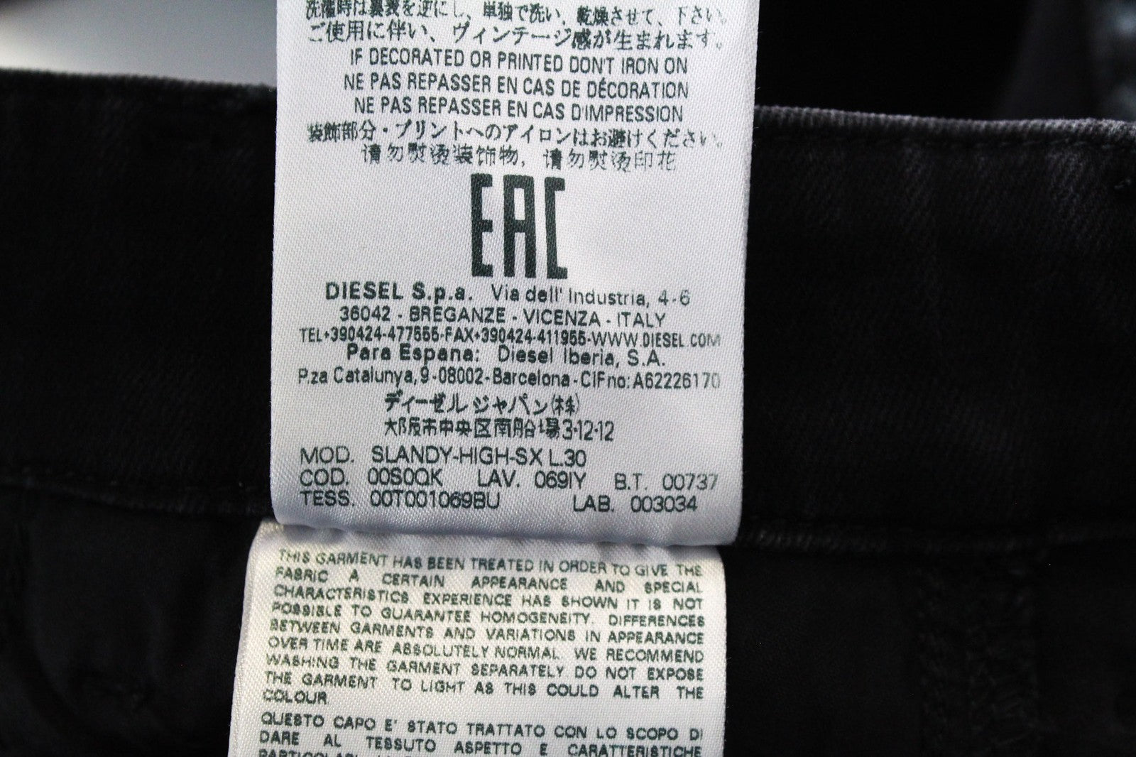 DIESEL Slandy-High-SX 069IY Women's W24/L30 Super Skinny Blue Coloured Jeans