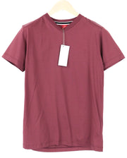 RICHMOND Men's Red Tee L V-Neck Pure Cotton Casual Plain Short Sleeve