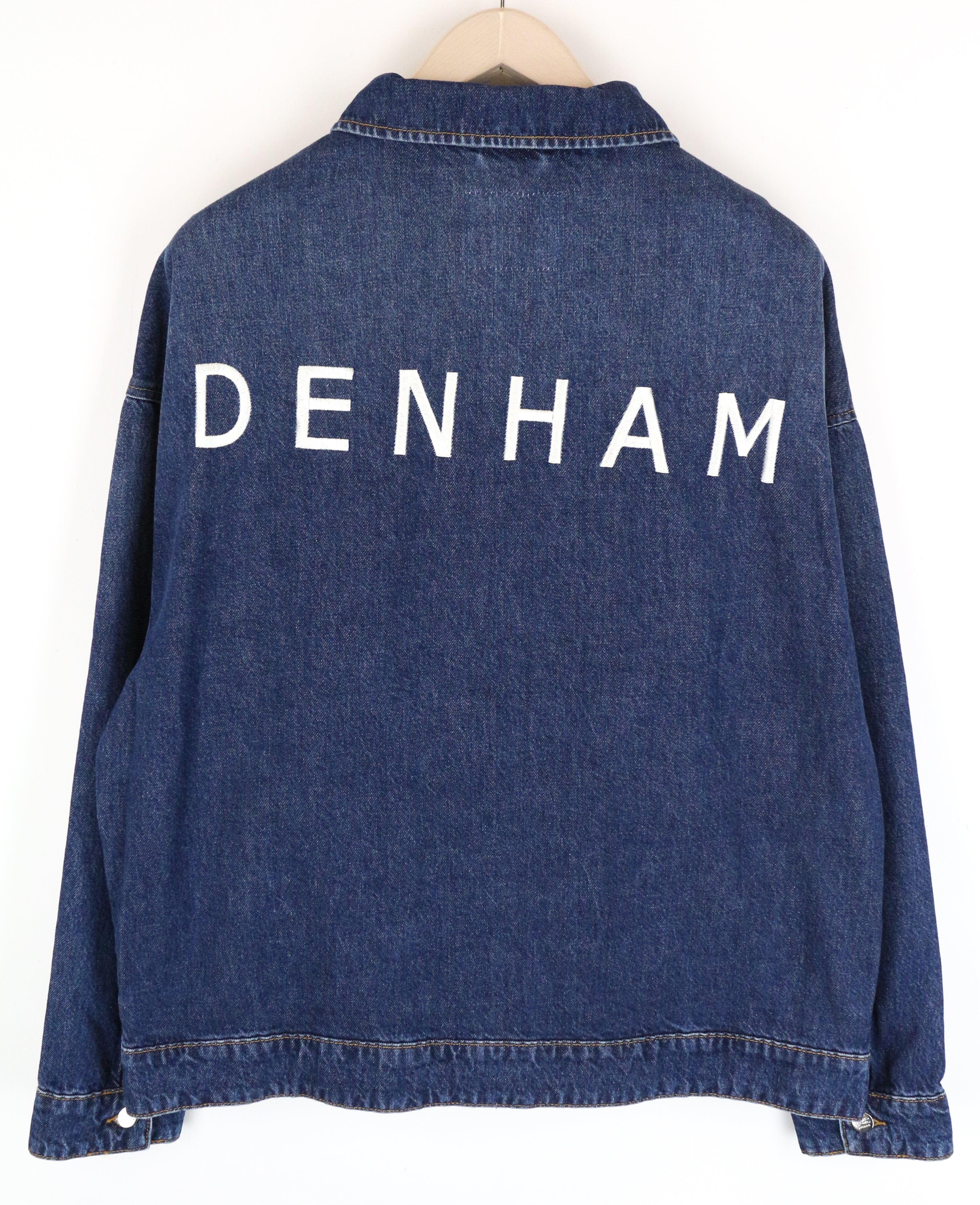 DENHAM Century Trucker Jacket M Blue Long Sleeve Cotton Logo Denim Men's Style