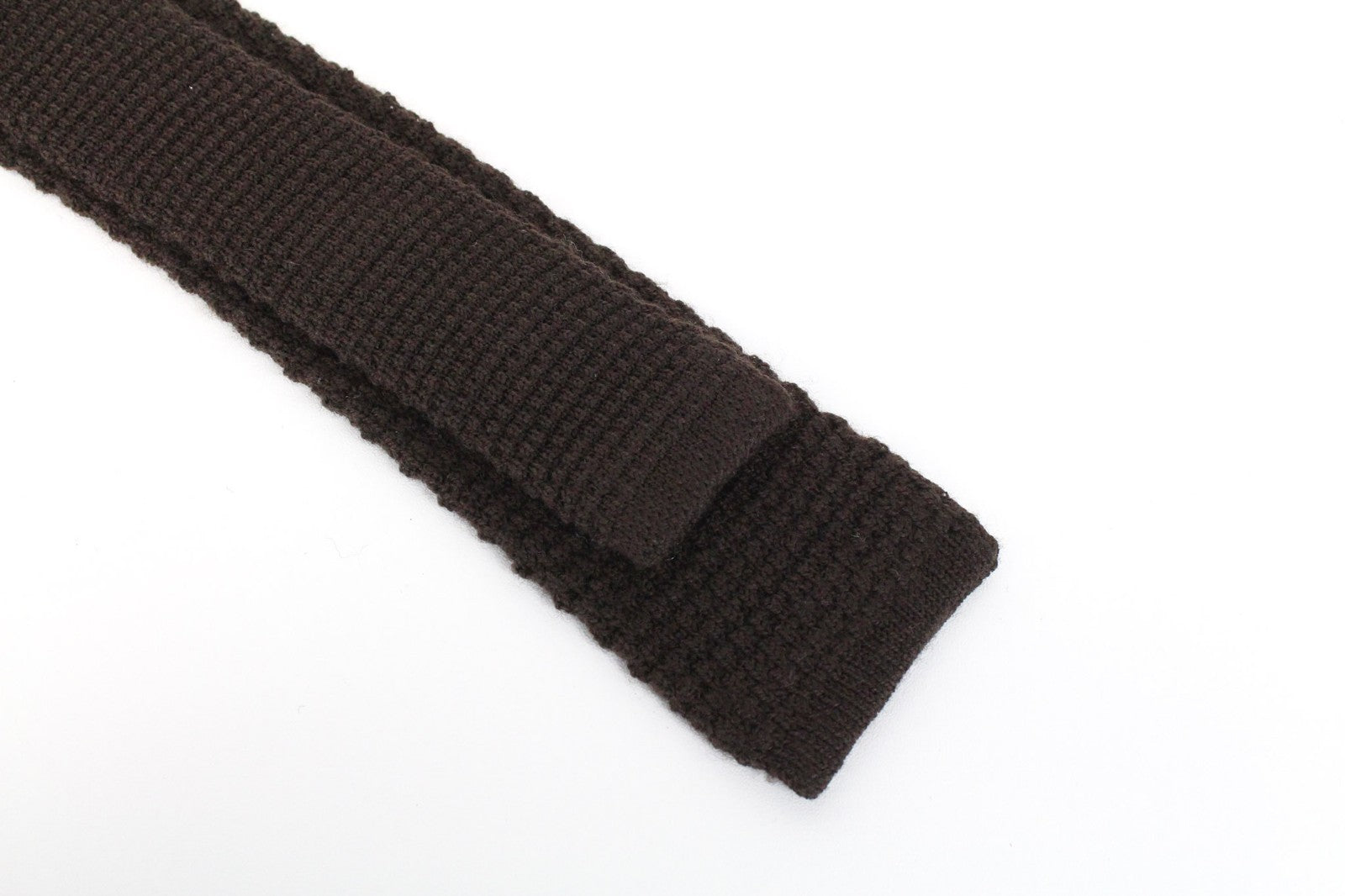 SUITSUPPLY Men's Tie ~153 x 6 cm Dark Brown Knit Skinny Classic Pure Wool