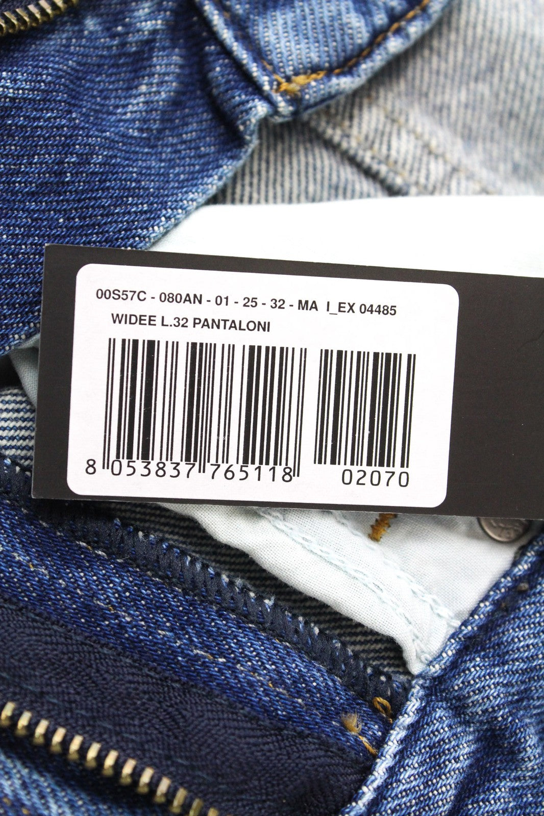 DIESEL Widee 080AN Women's Jeans W25/L32 Blue Straight Fit Pure Cotton Denim