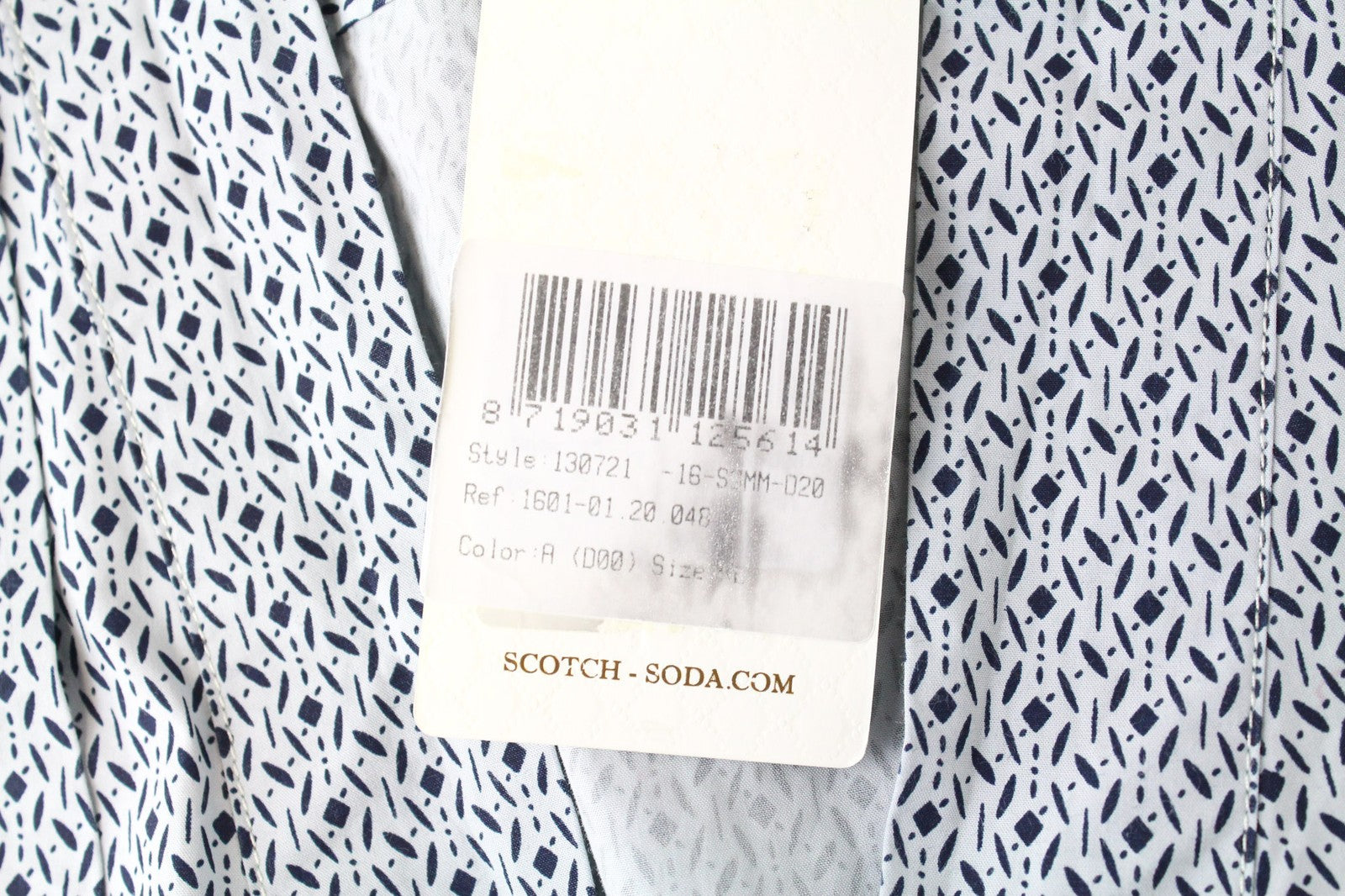 SCOTCH & SODA Men's Shirt XL Blue Graphic Print Pure Cotton Classic V-Neck